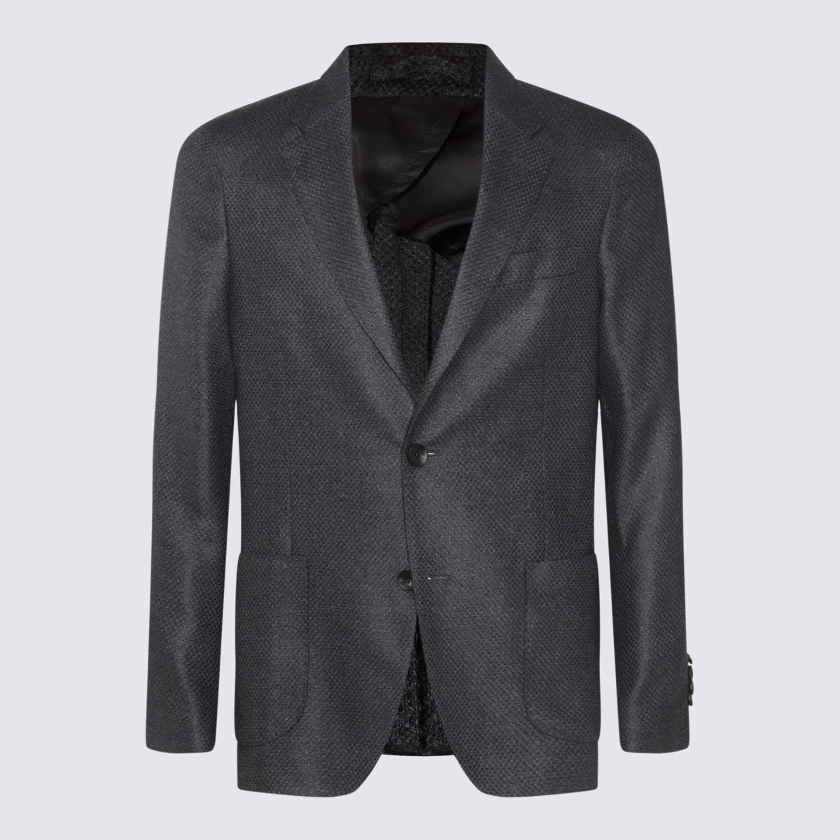 Shop Lardini Grey Wool Blazer