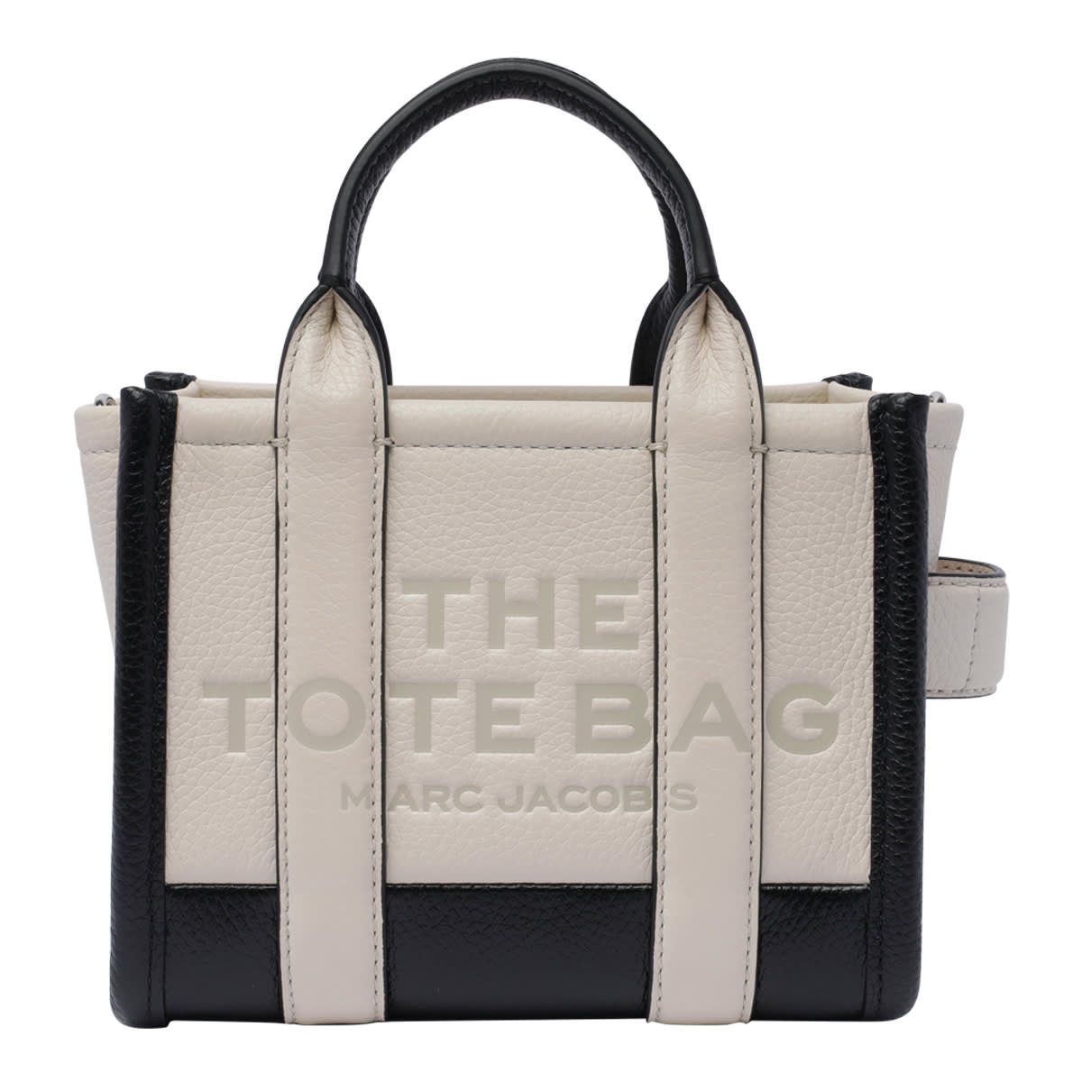 Shop Marc Jacobs The Leather Mini Tote Bag In White