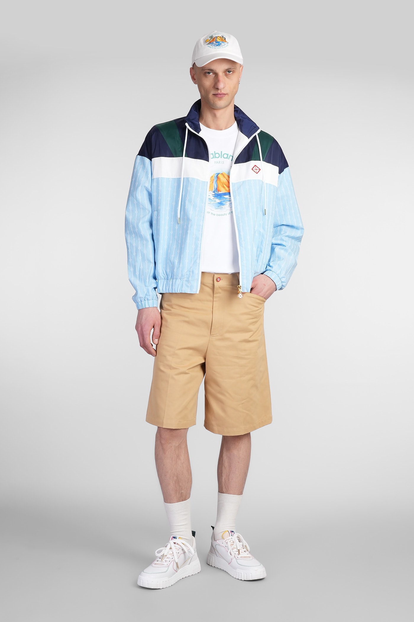 Casablanca Pinstripe Laurel Zip-up Track Jacket