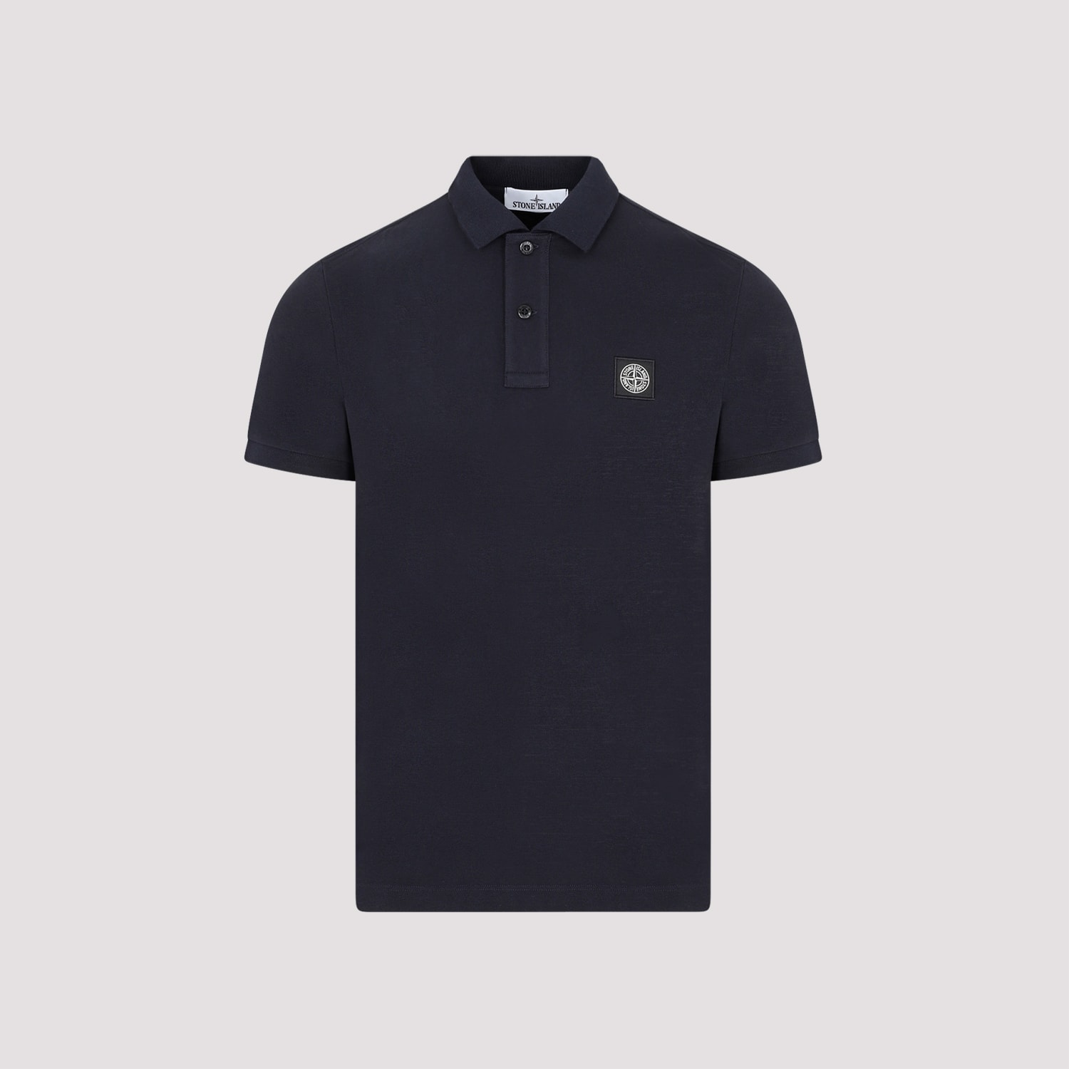 Shop Stone Island Cotton Polo In Navy Blue