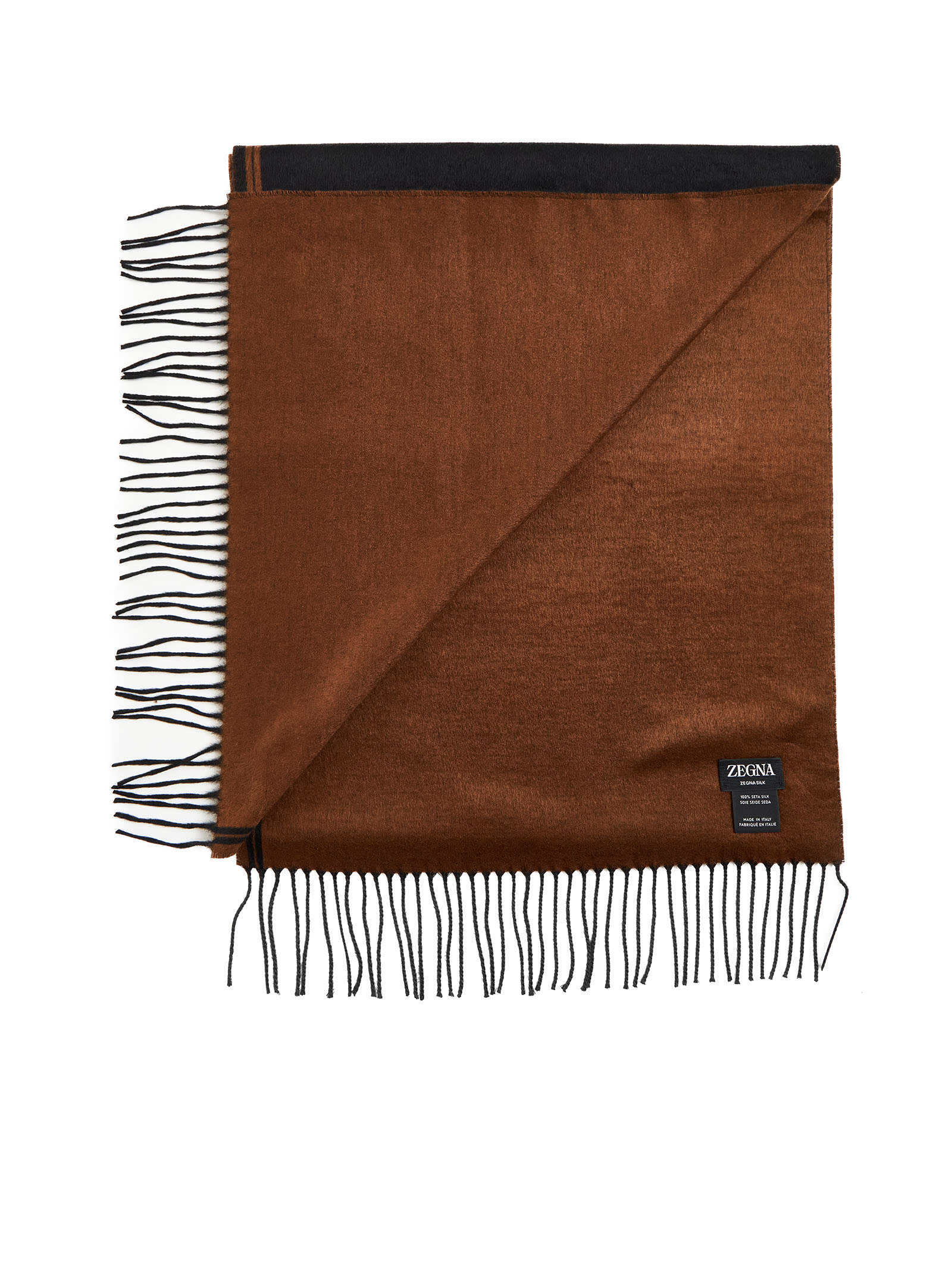 Shop Zegna Scarf In Nero Unito