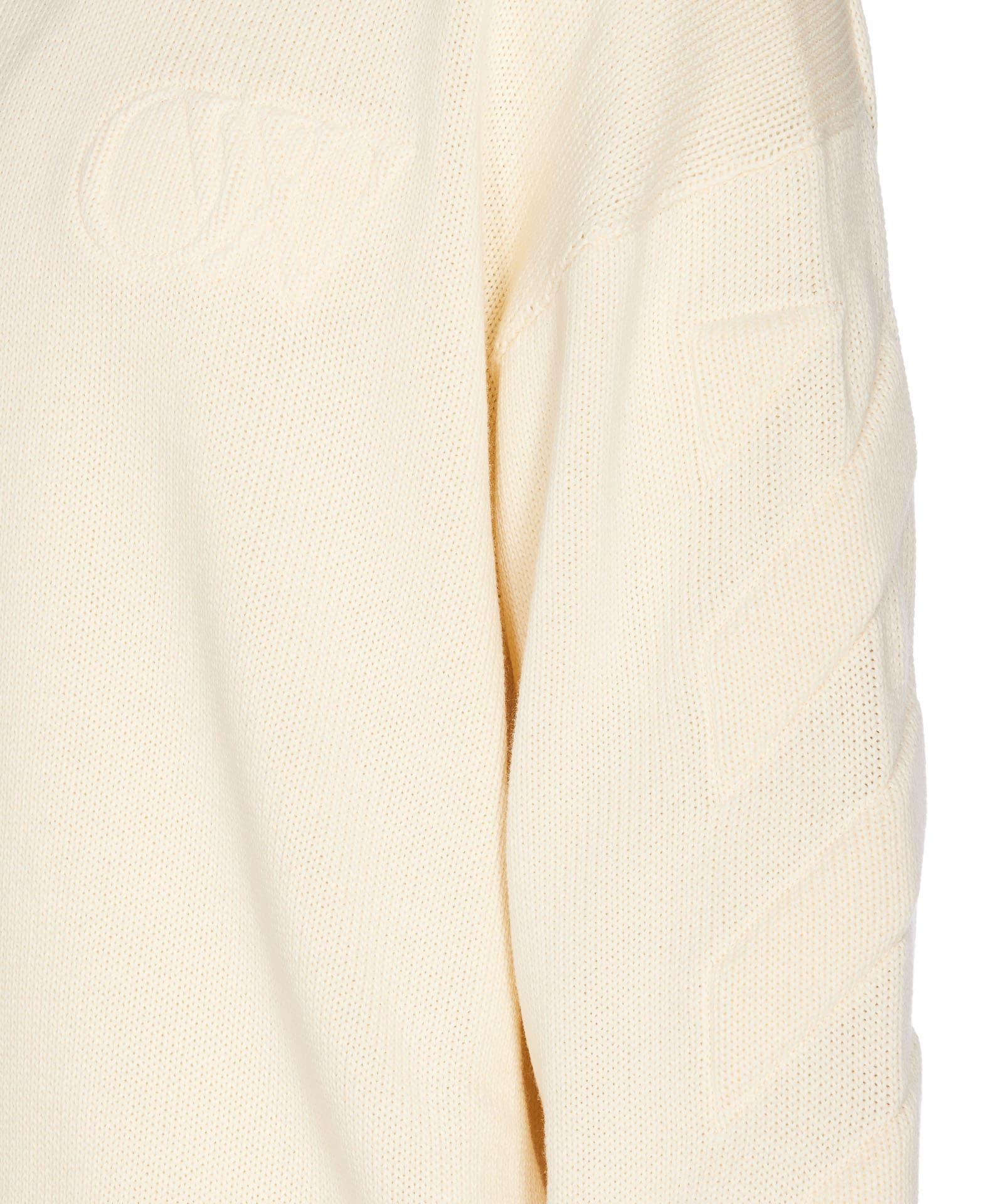 Shop Off-white 3d Diagonal Ow Logo Knit Sweater In White
