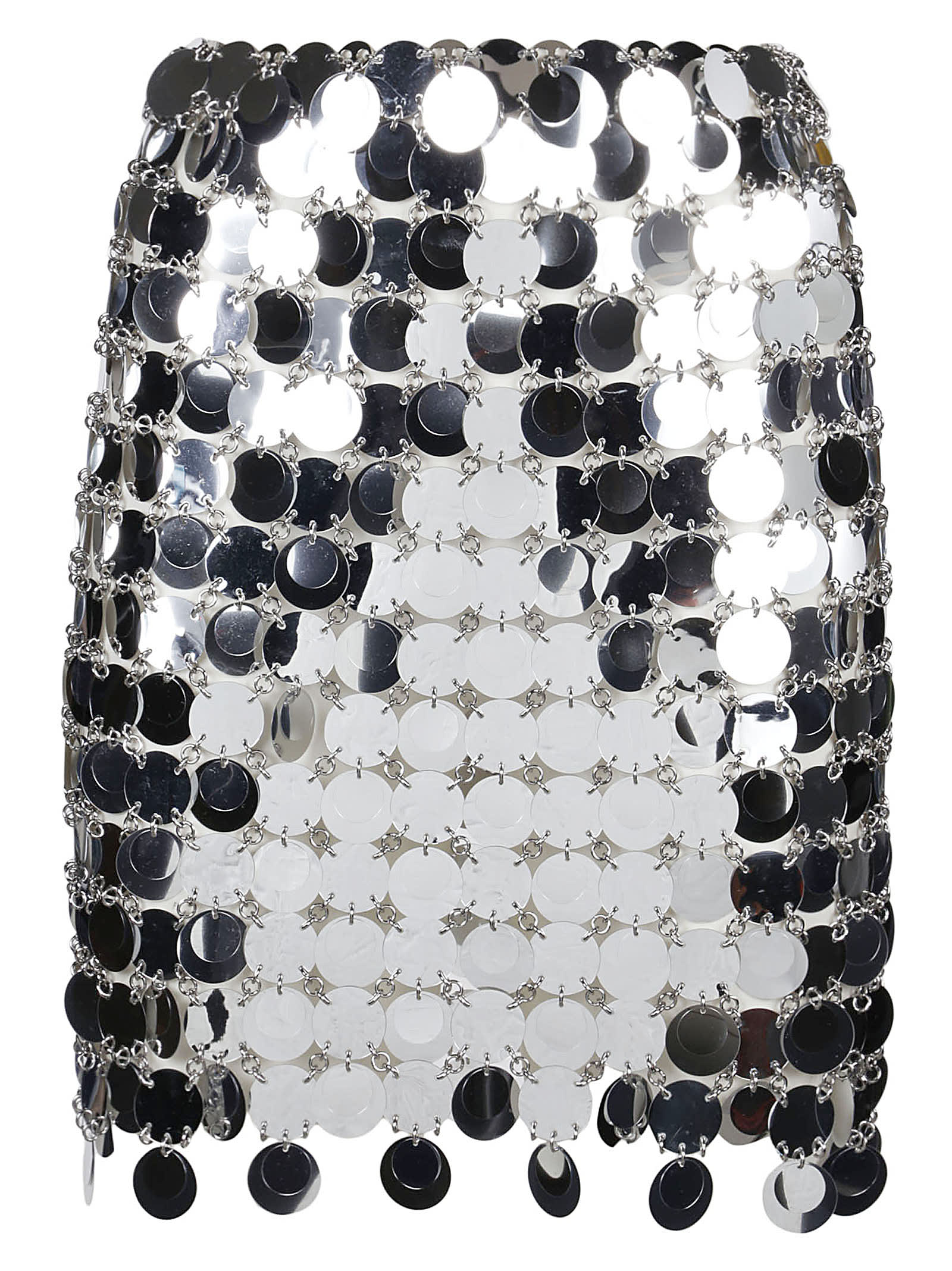Shop Paco Rabanne Mini Skirt In Silver