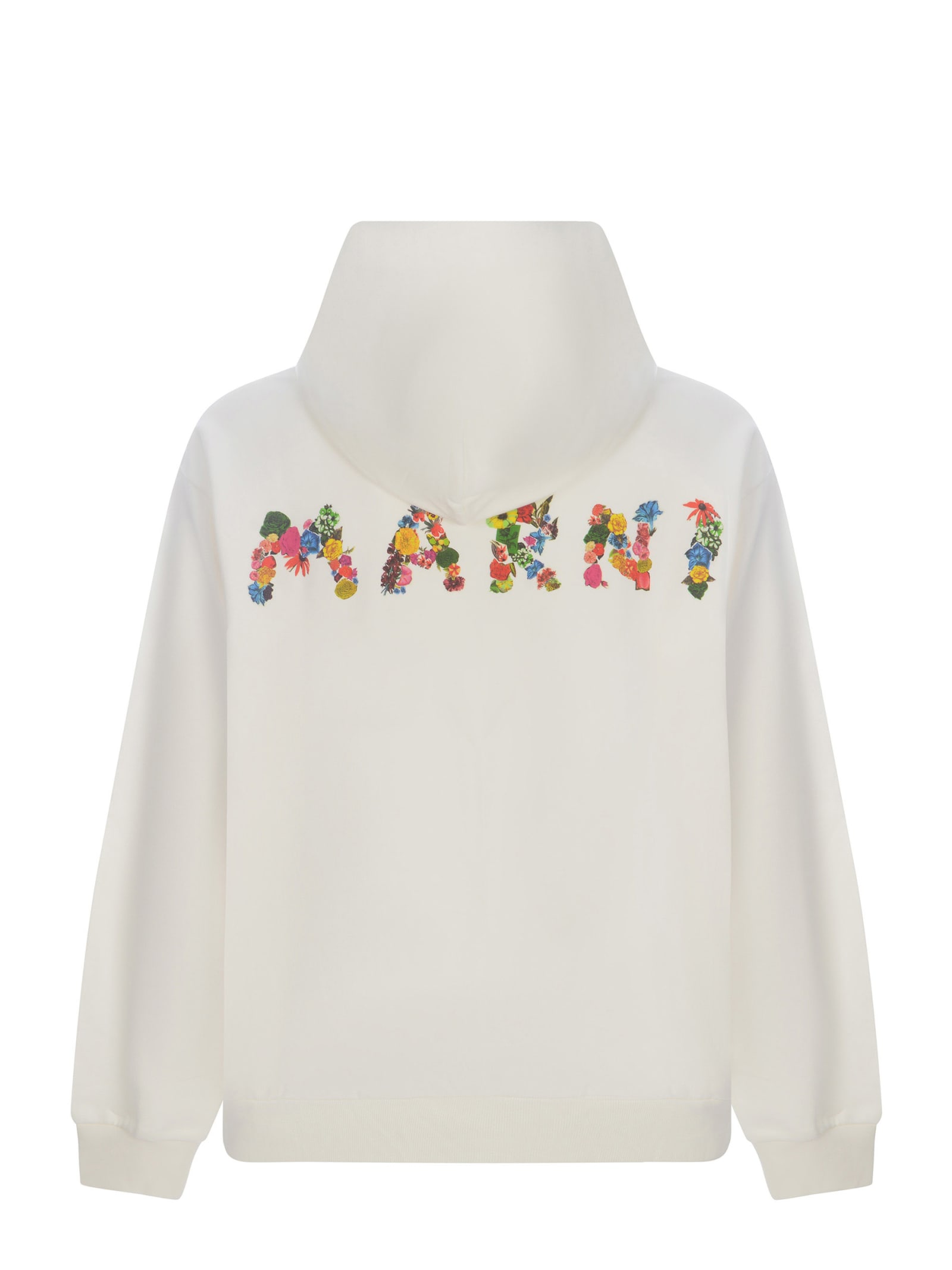 Shop Marni Hooded Sweatshirt  Made Of Cotton In Beige