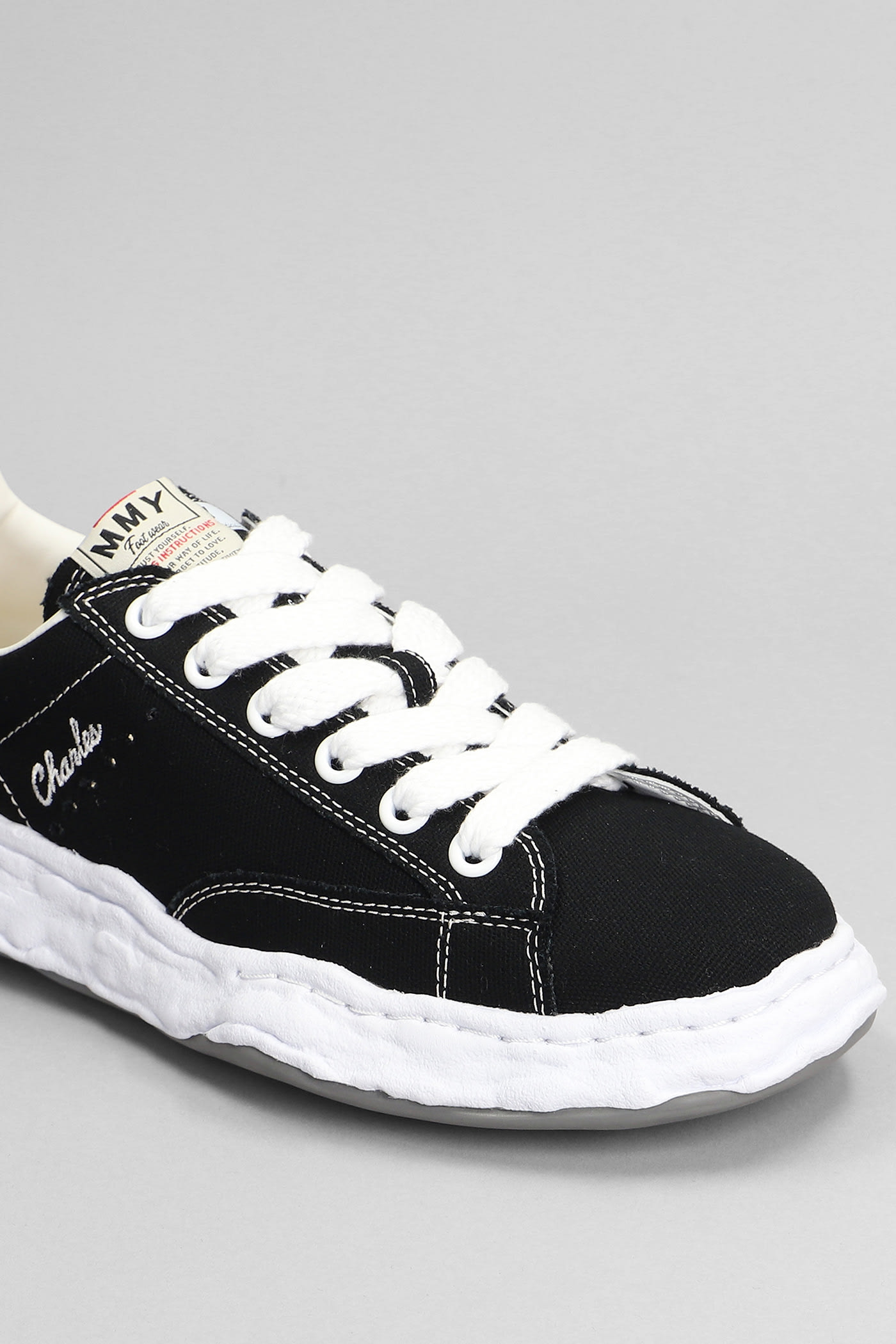 Shop Miharayasuhiro Charles Sneakers In Black Cotton