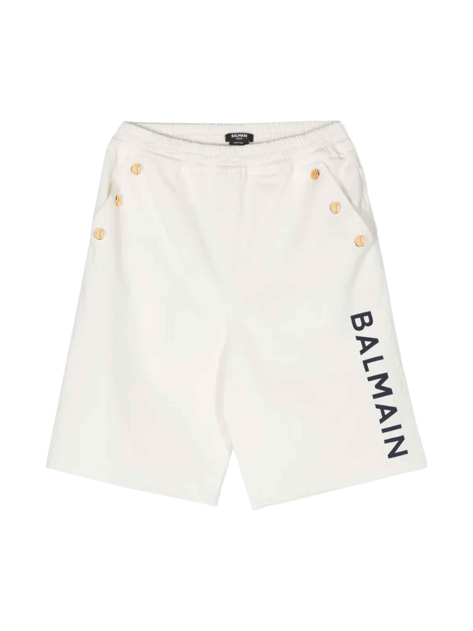 Balmain Kids' Ivory Shorts Boy In Avorio