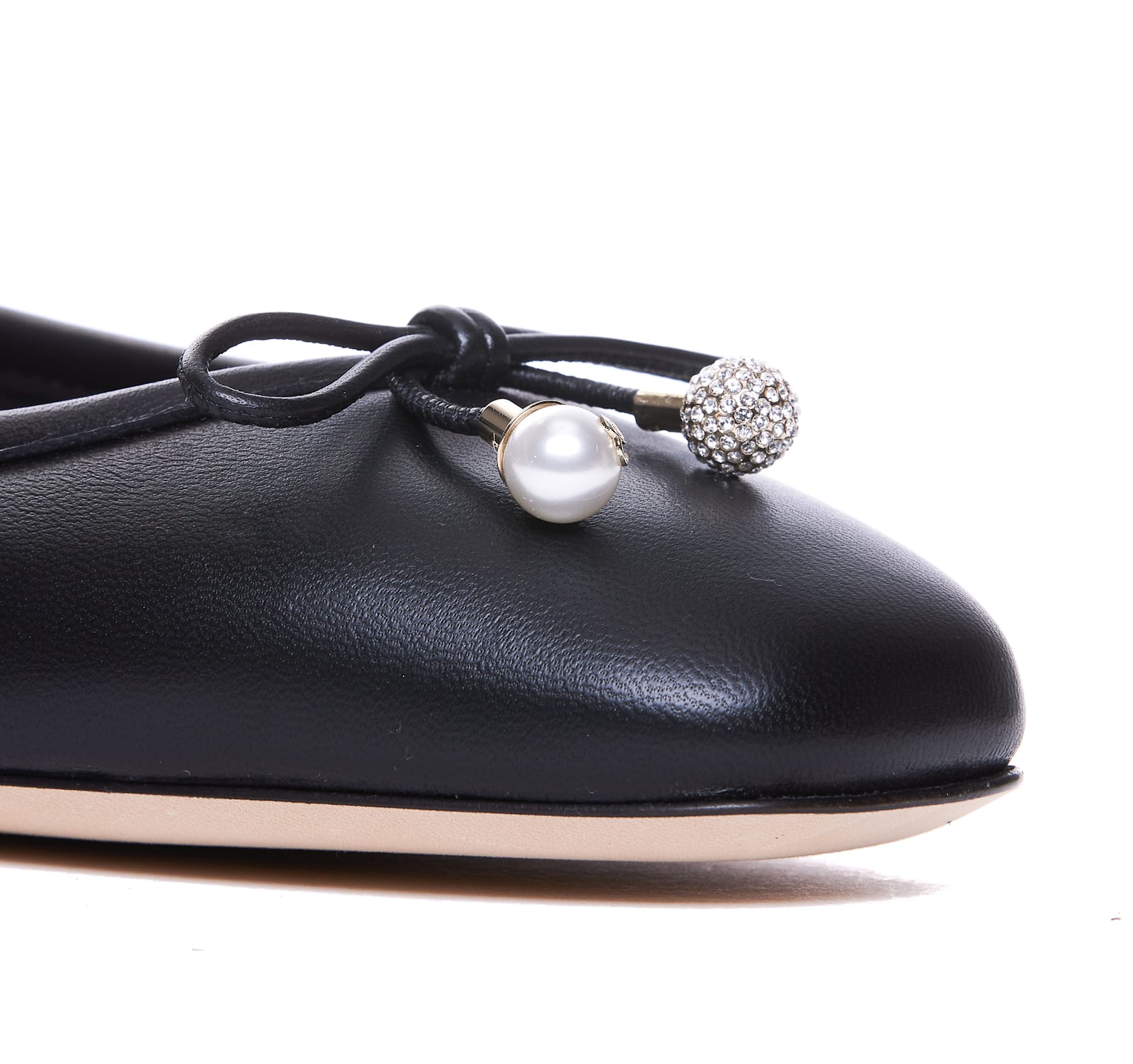 Jimmy Choo Elme Leather Ballet Flats