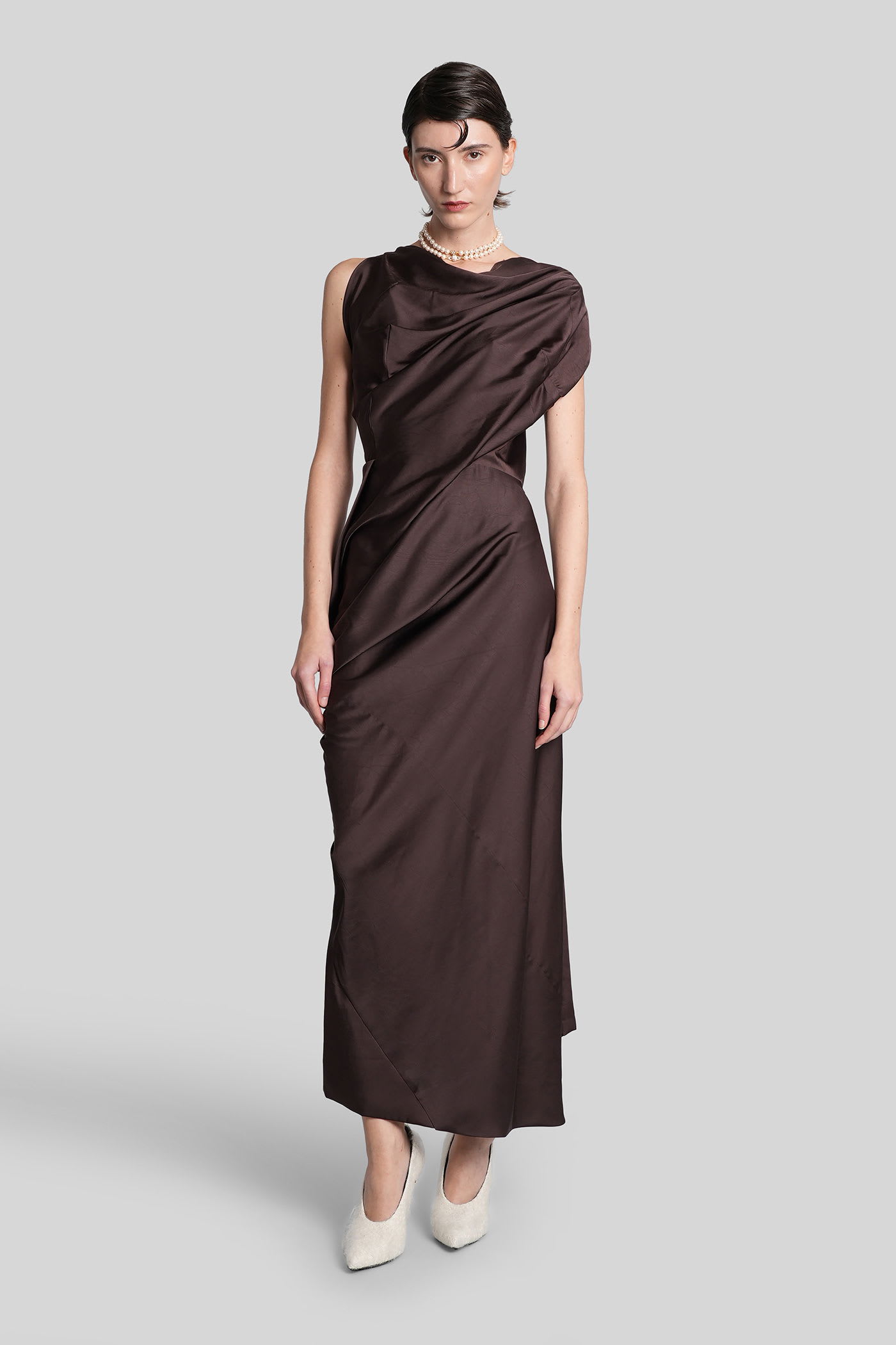 Vivienne Westwood Brown Polyester Cocktail Dress In Brown