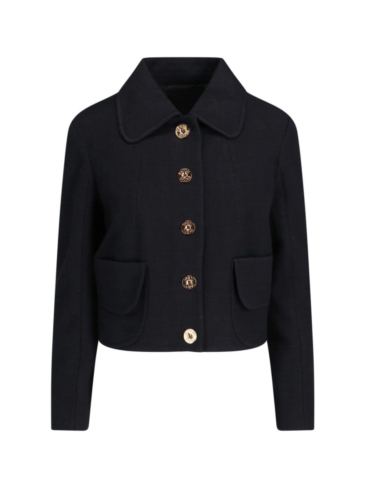 Patou Crepe-trimmed Felt Jacket In Black