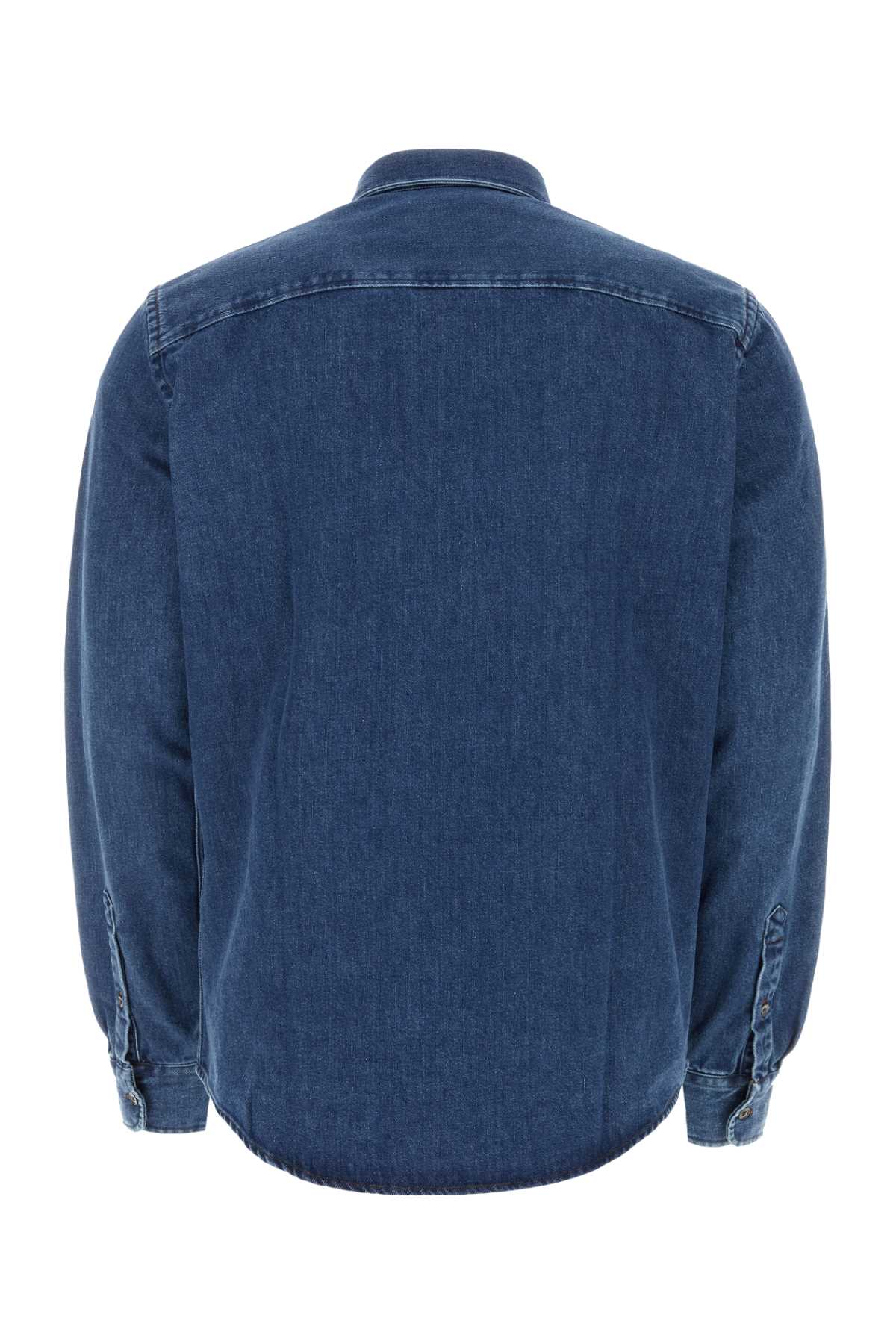 Shop Ami Alexandre Mattiussi Denim Shirt In Used Blue