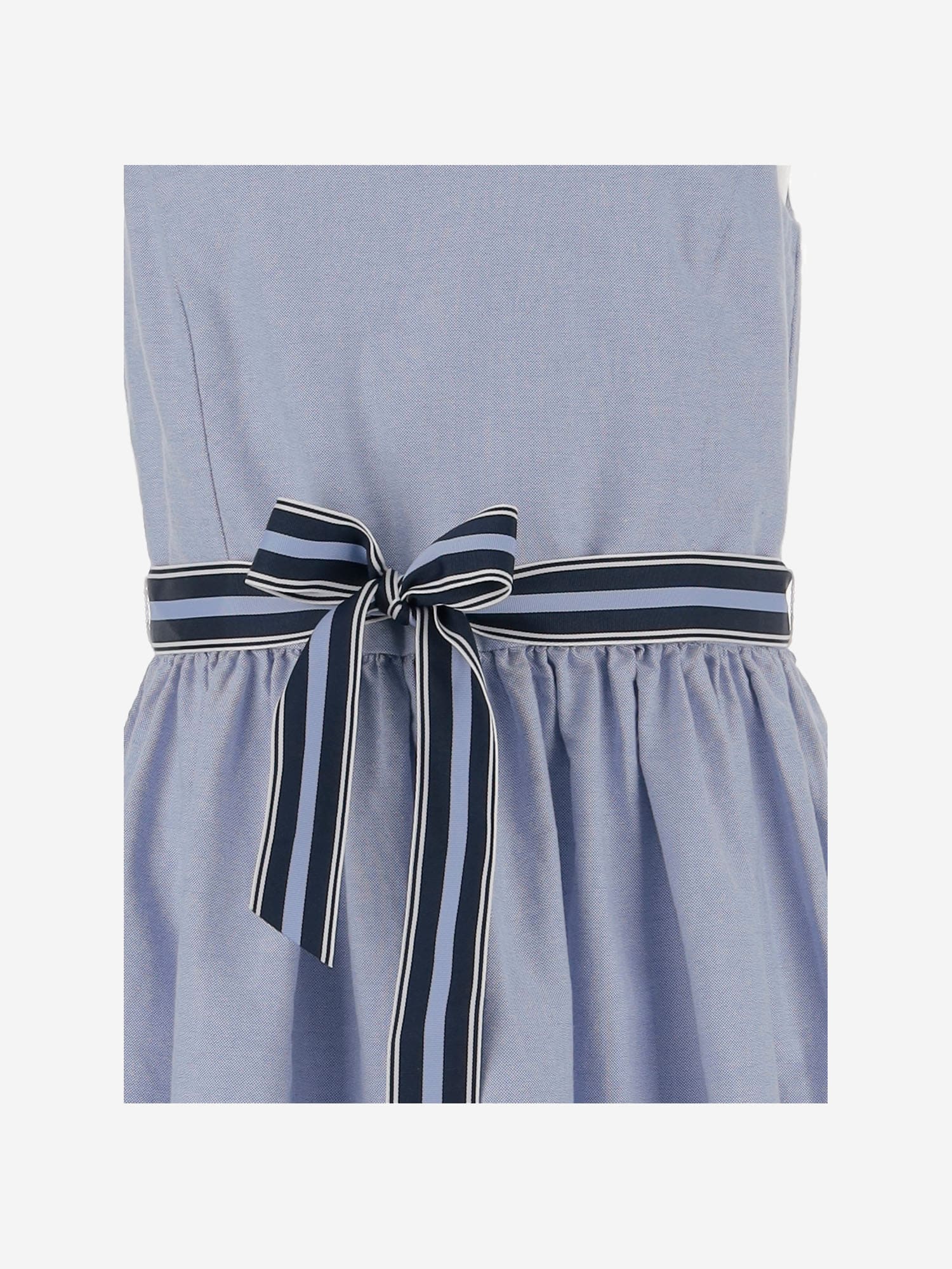 Polo Ralph Lauren Cotton Dress With Logo In Blue