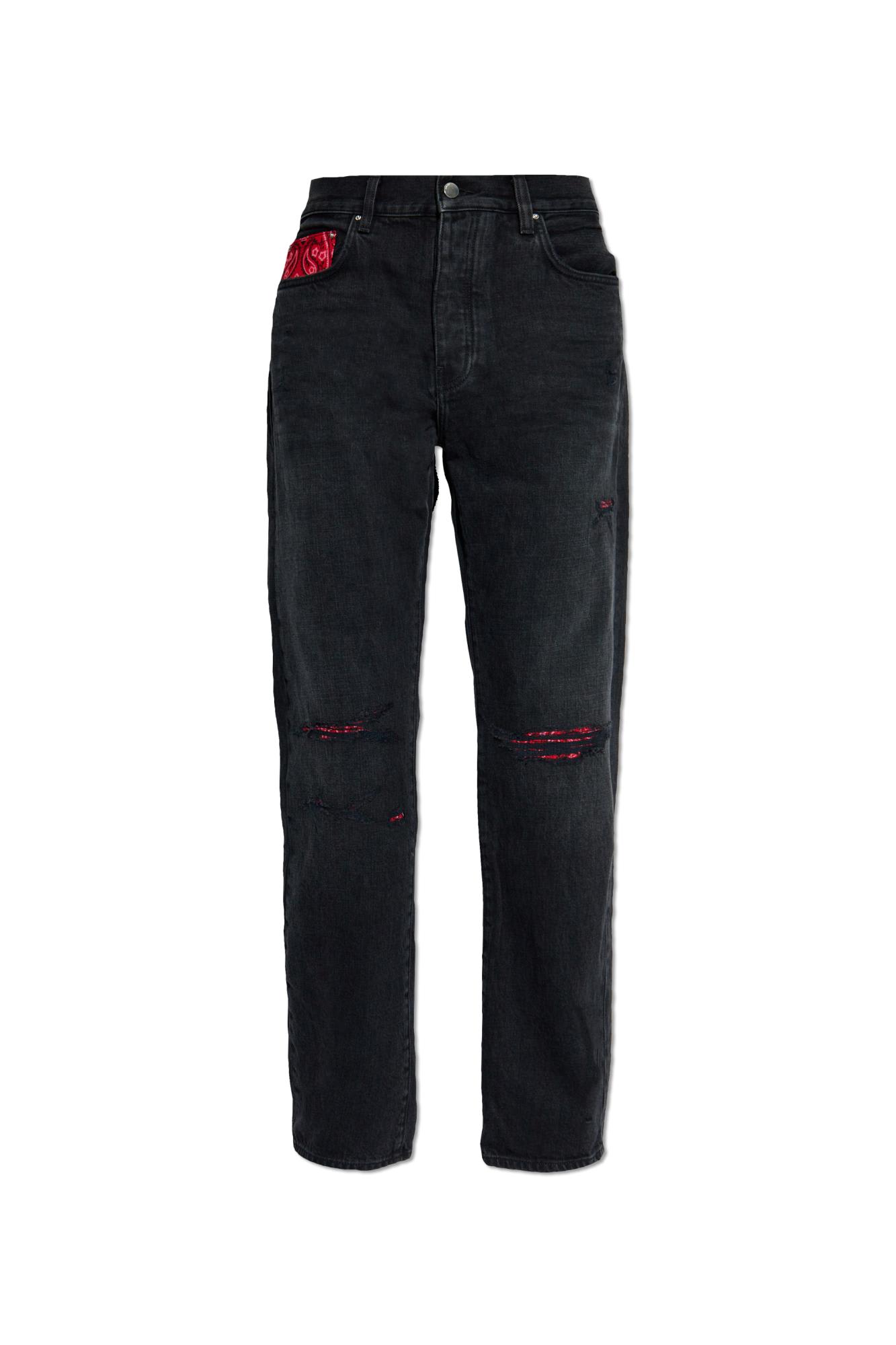 Shop Amiri Jeans With Straight Legs In Black