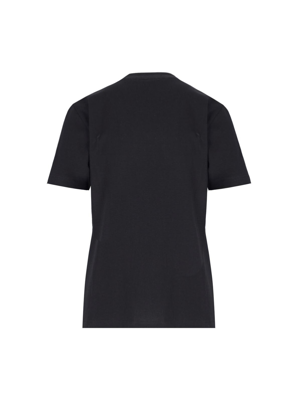 Shop Fendi Sequins Logo T-shirt In Black