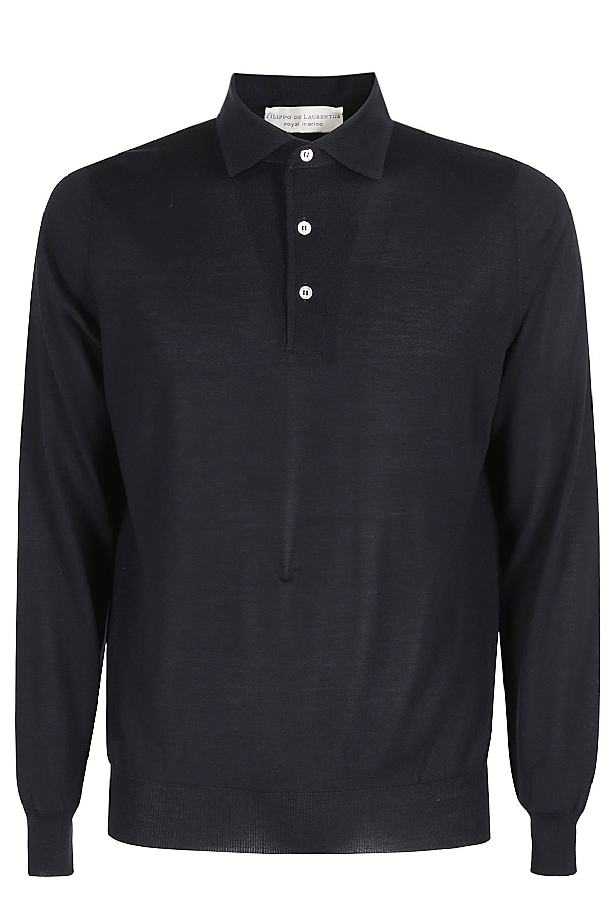 Shop Filippo De Laurentiis Polo Collo Camicia ml In Blu