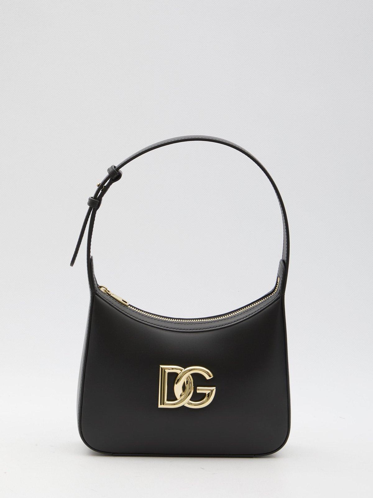 Dolce & Gabbana Logo Plaque Shoulder Bag In Nero