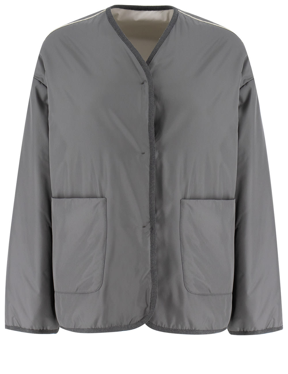 Shop Le Tricot Perugia Jacket In Iron Light Grey Iron