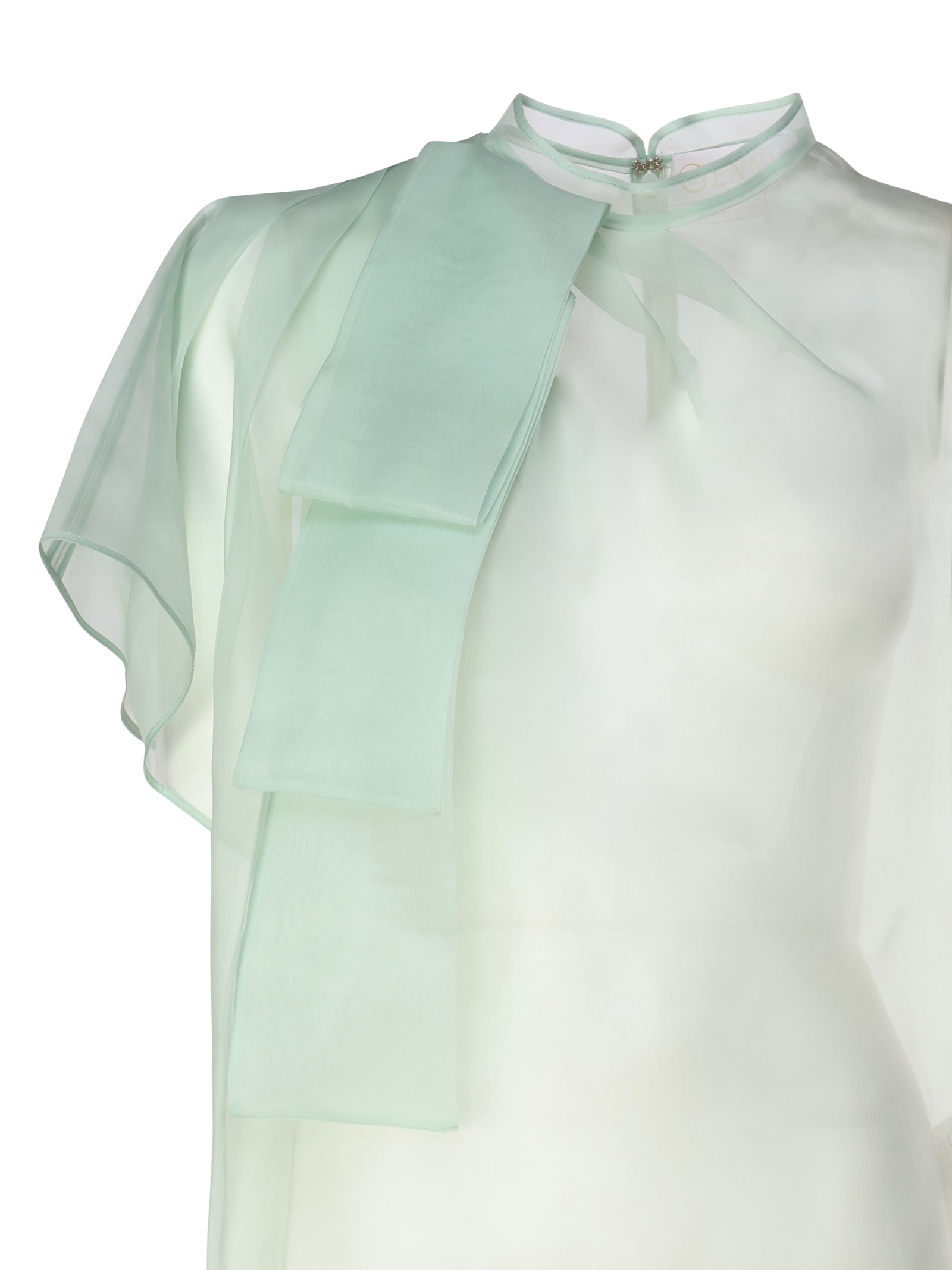 Shop Genny Asimmetrical Top In Silk In Jade