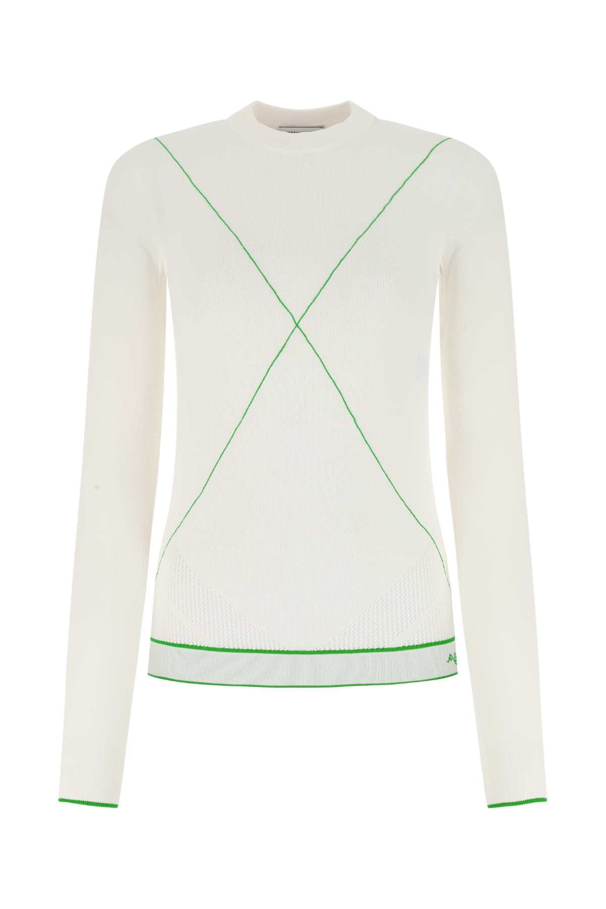 Shop Bottega Veneta White Viscose Blend Sweater In 9000