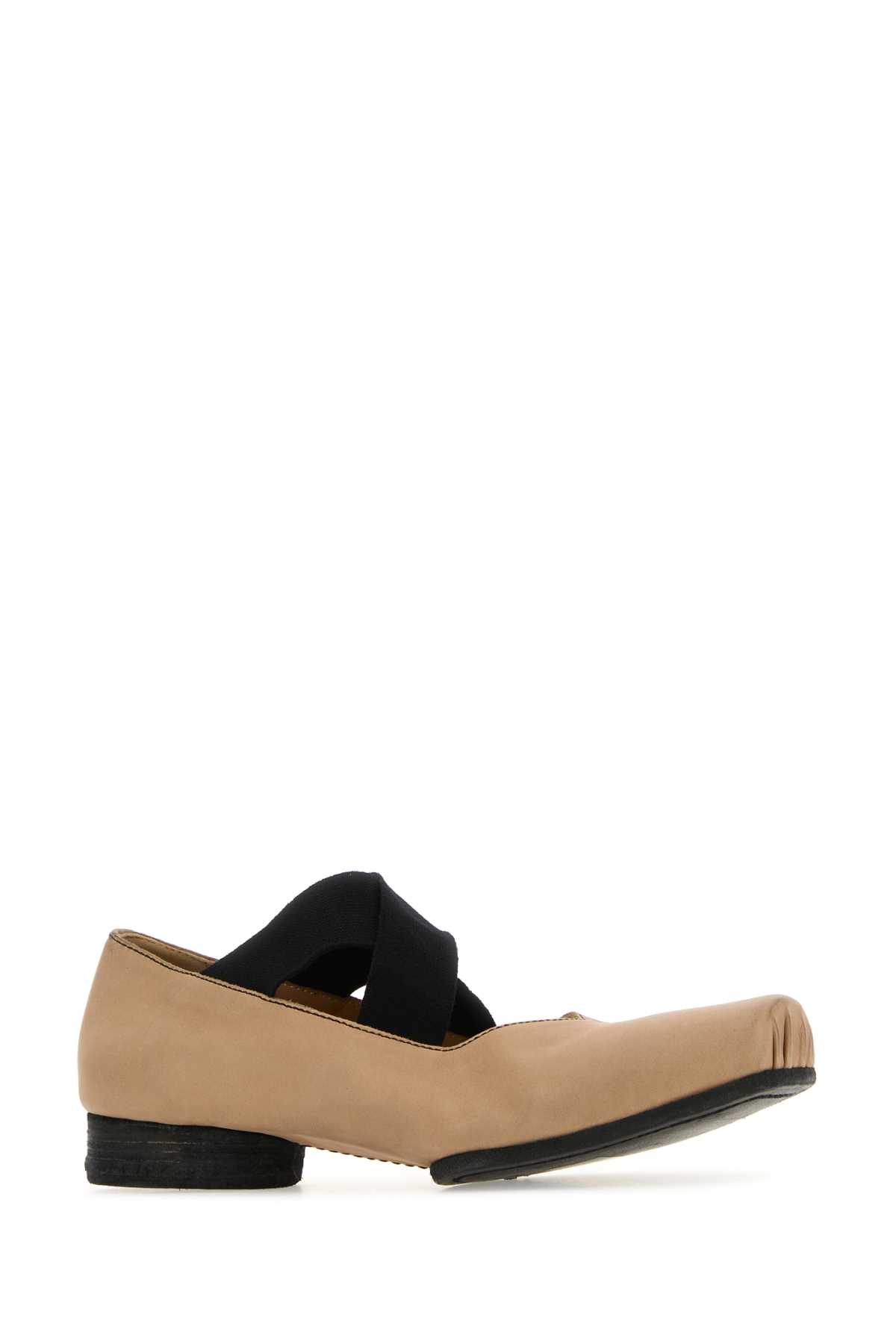 Uma Wang Camel Leather Ballerinas In Neutral