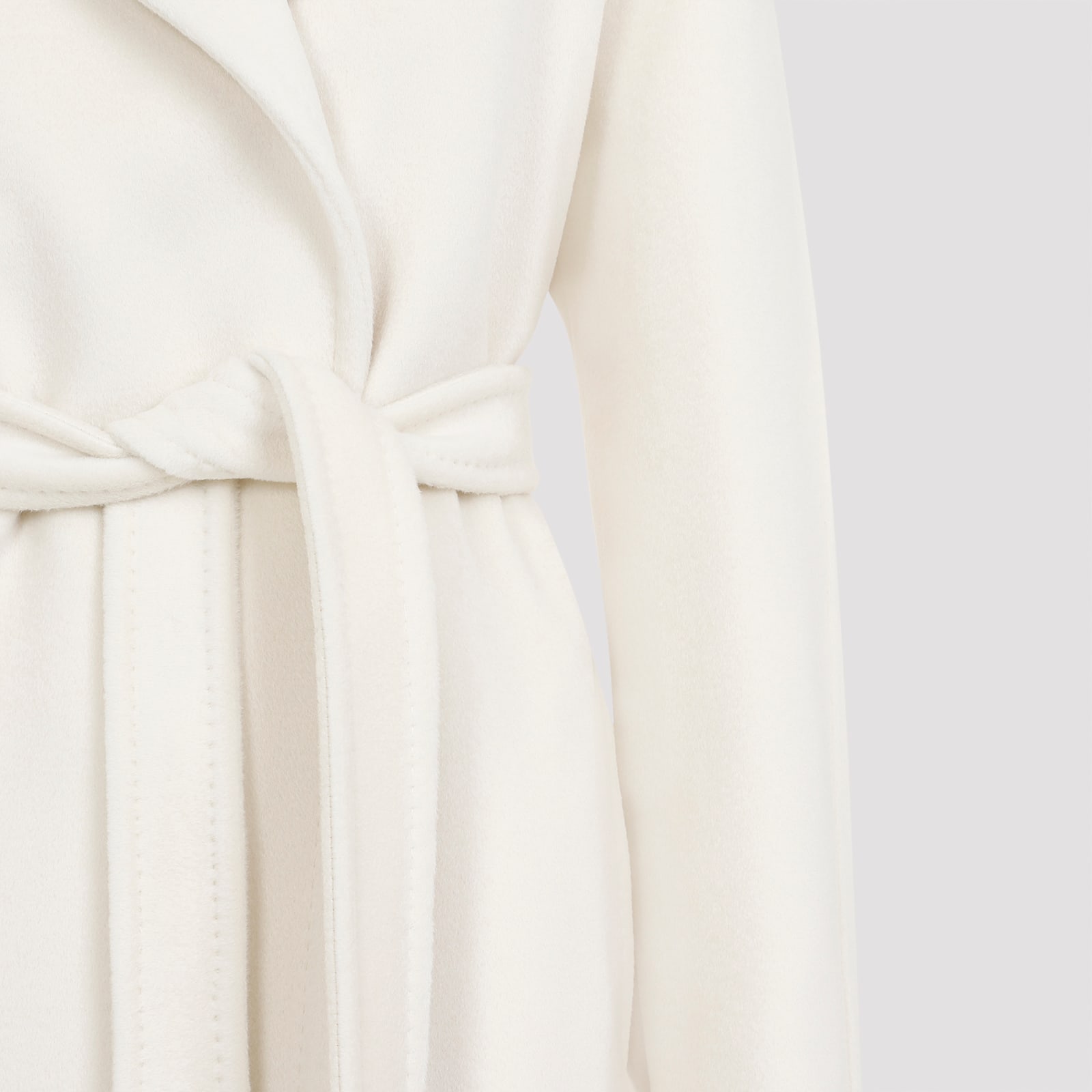 Shop Max Mara Fragore Orsetto Biver Coat In Bianco