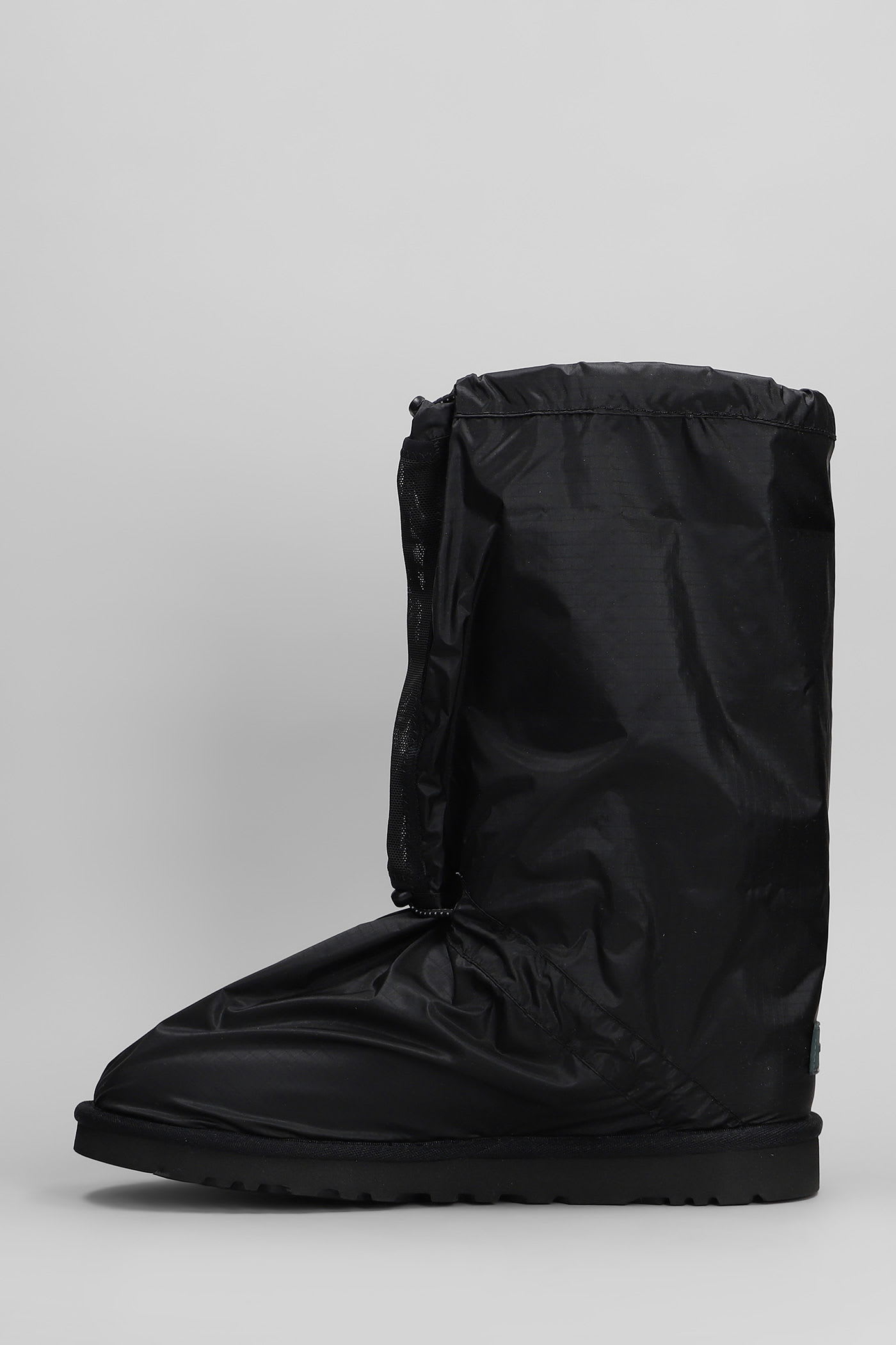 Ugg Classic Mini Low Heels Boots In Black Nylon In Black