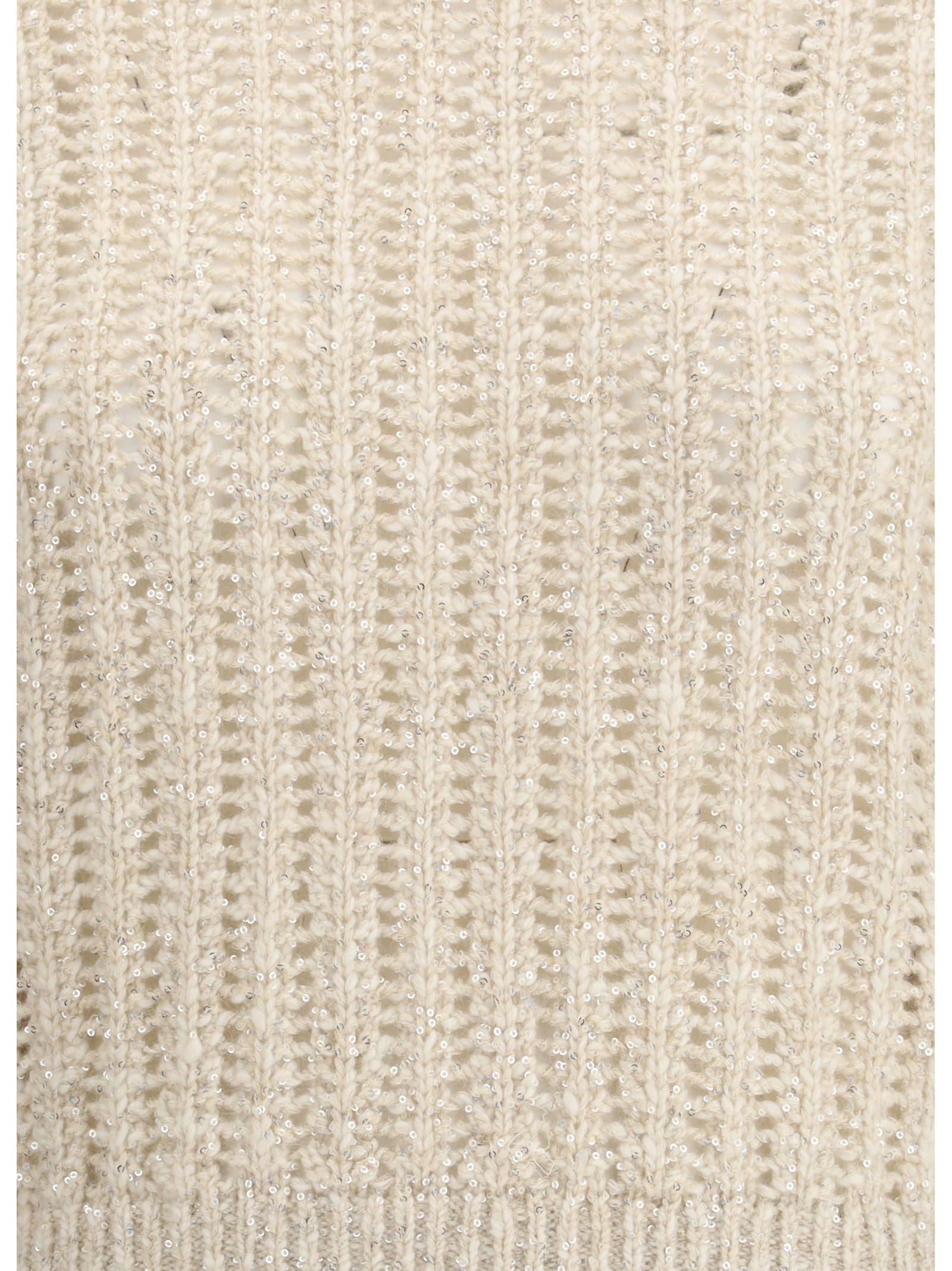 Brunello Cucinelli Sequin-embellished Sweater In Neutral