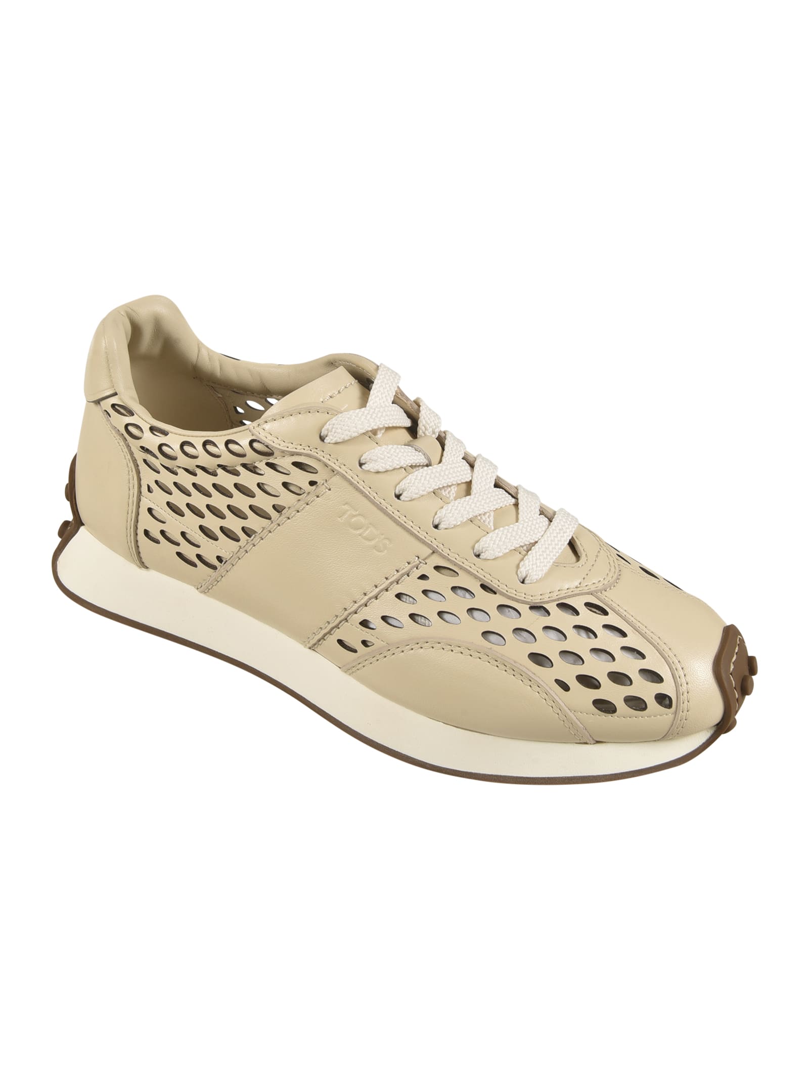 Tod's Active 26l Laser Hole Sneakers In Stucco