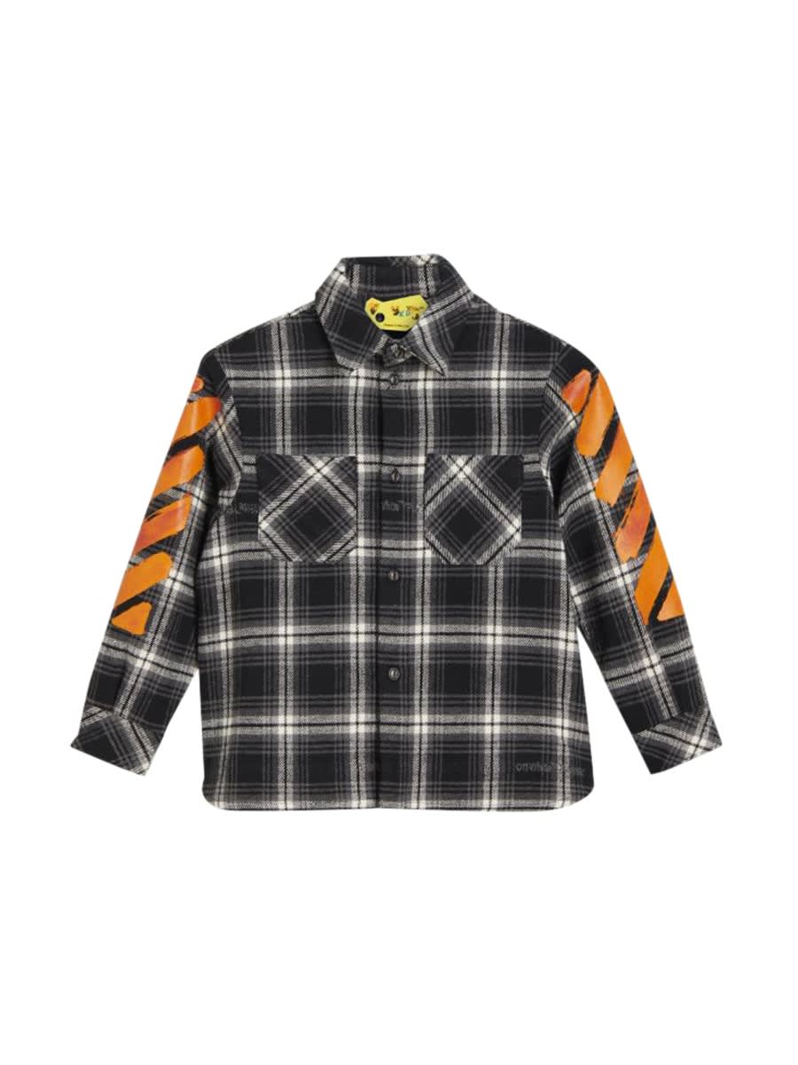 Off-white Camicia A Quadri In Black