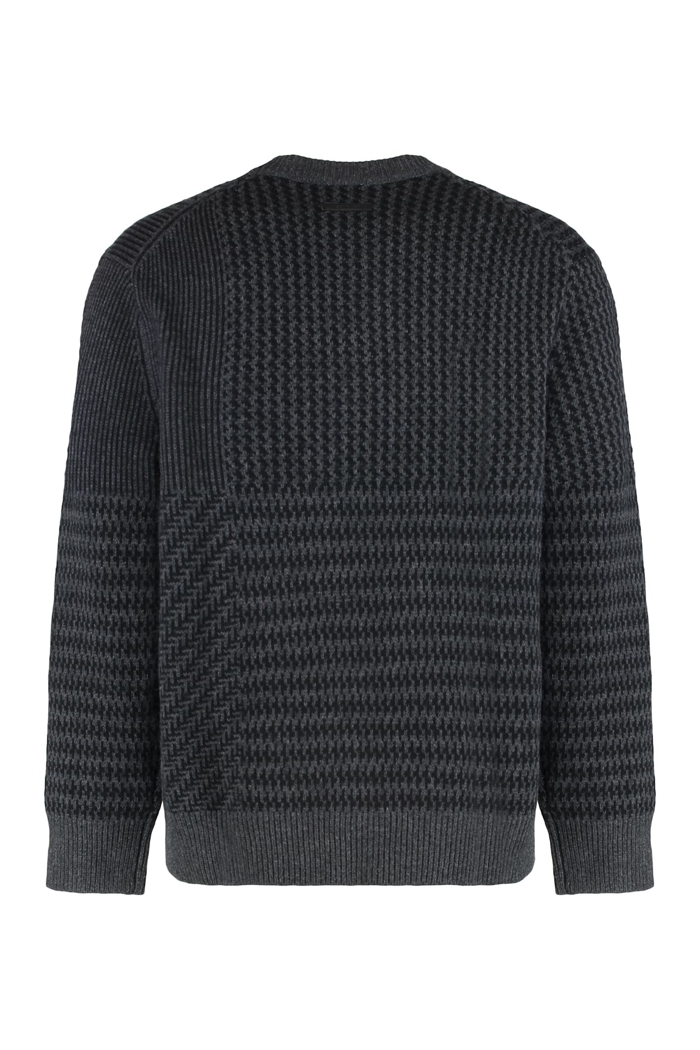 Calvin Klein Textured Knit Long Sleeve Crew Neck Sweater In Gray