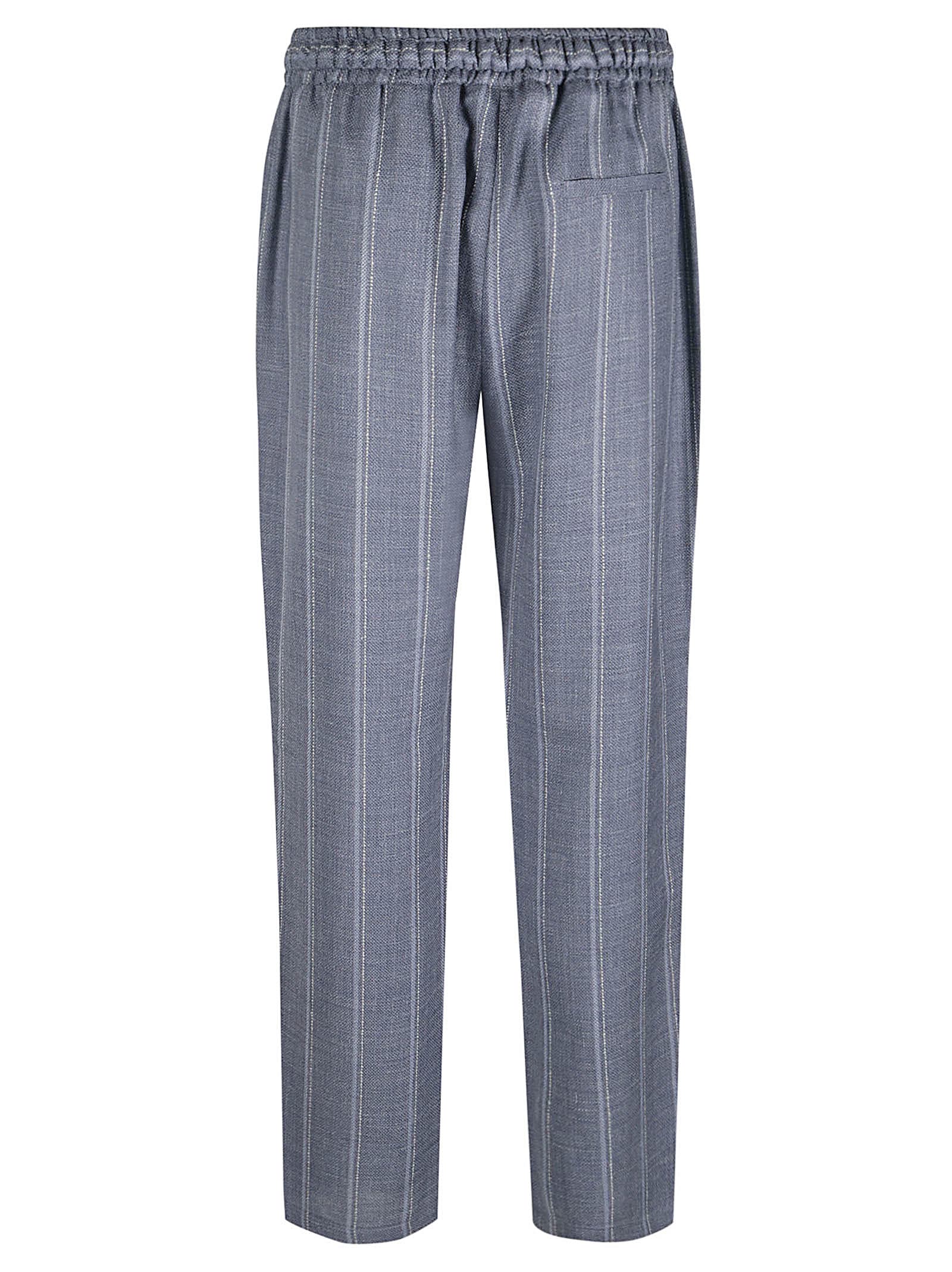 Shop Barba Napoli Stripe Lace Trousers In Azure