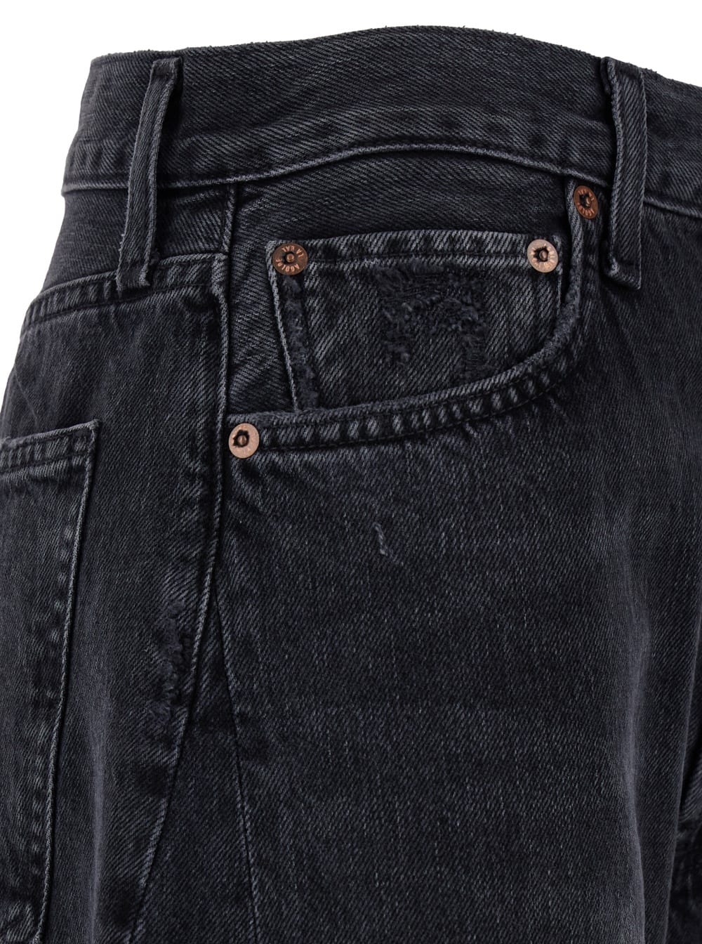 Shop Agolde Luna Black Five-pocket Jeans In Denim Woman