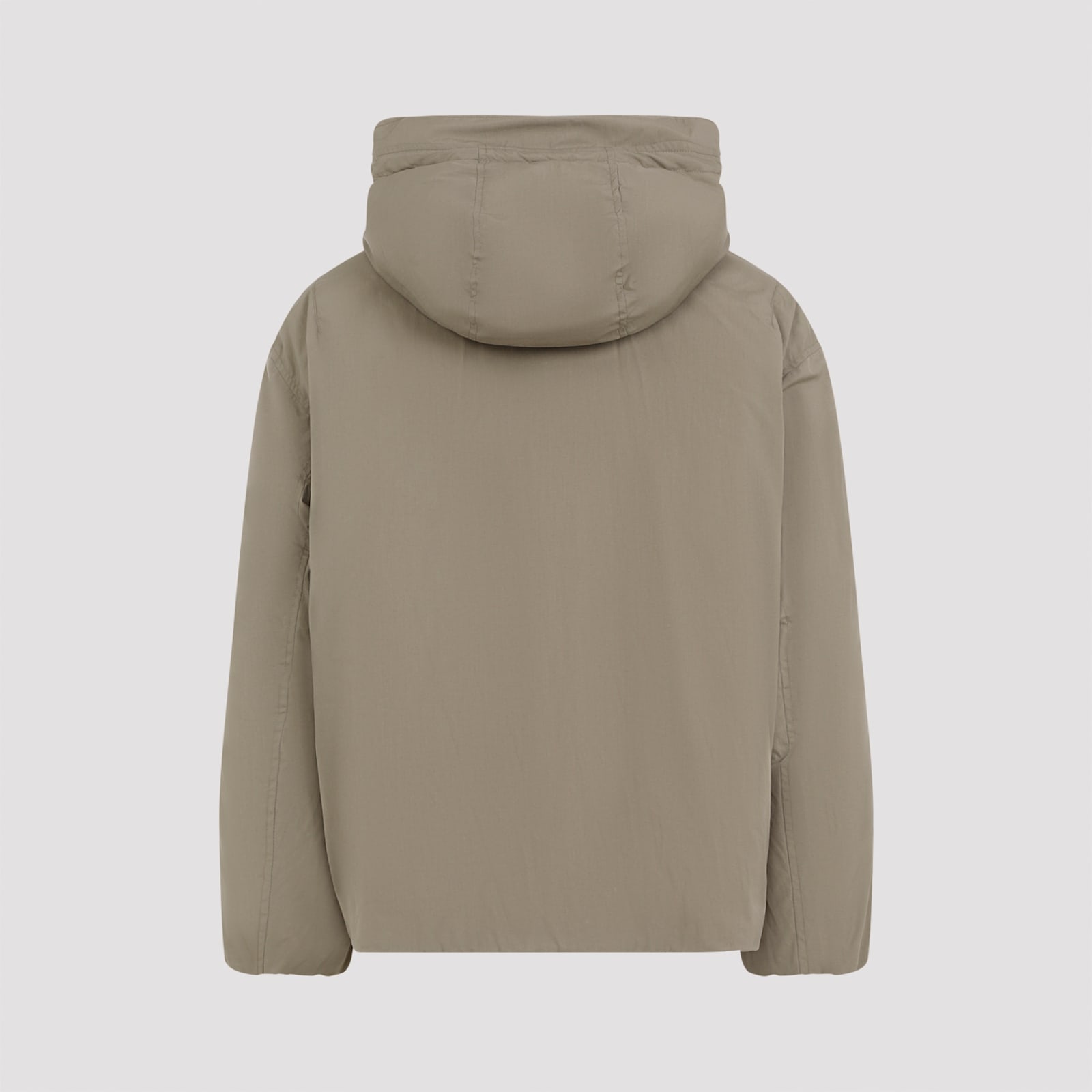 Shop Lemaire Hooded Puffer Blouson Jacket In Desert Sage