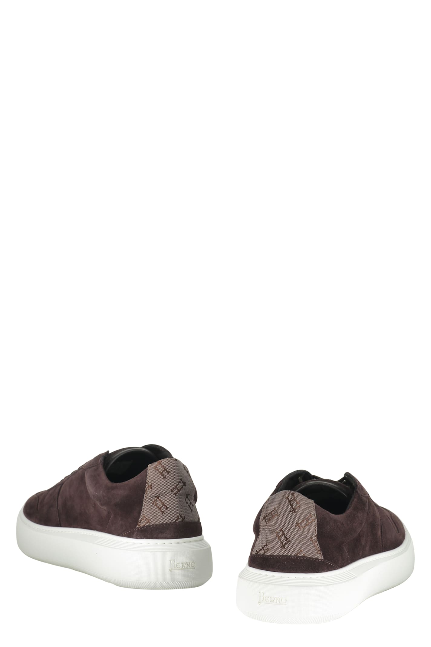 Herno Monogram-pattern Suede Sneakers In Multi