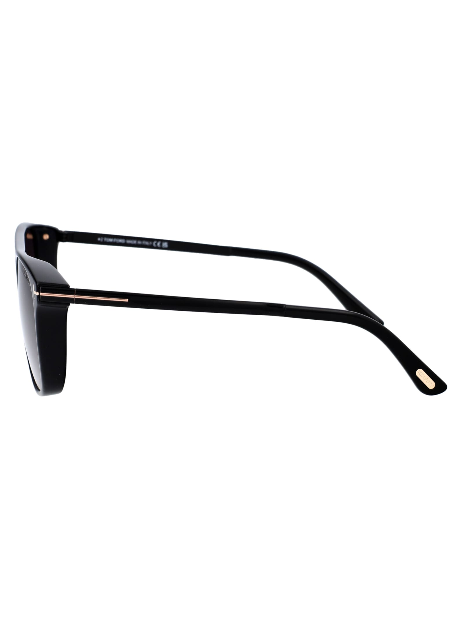 Tom Ford Acetate Lionel-02 Sunglasses In 01a Nero Lucido / Fumo