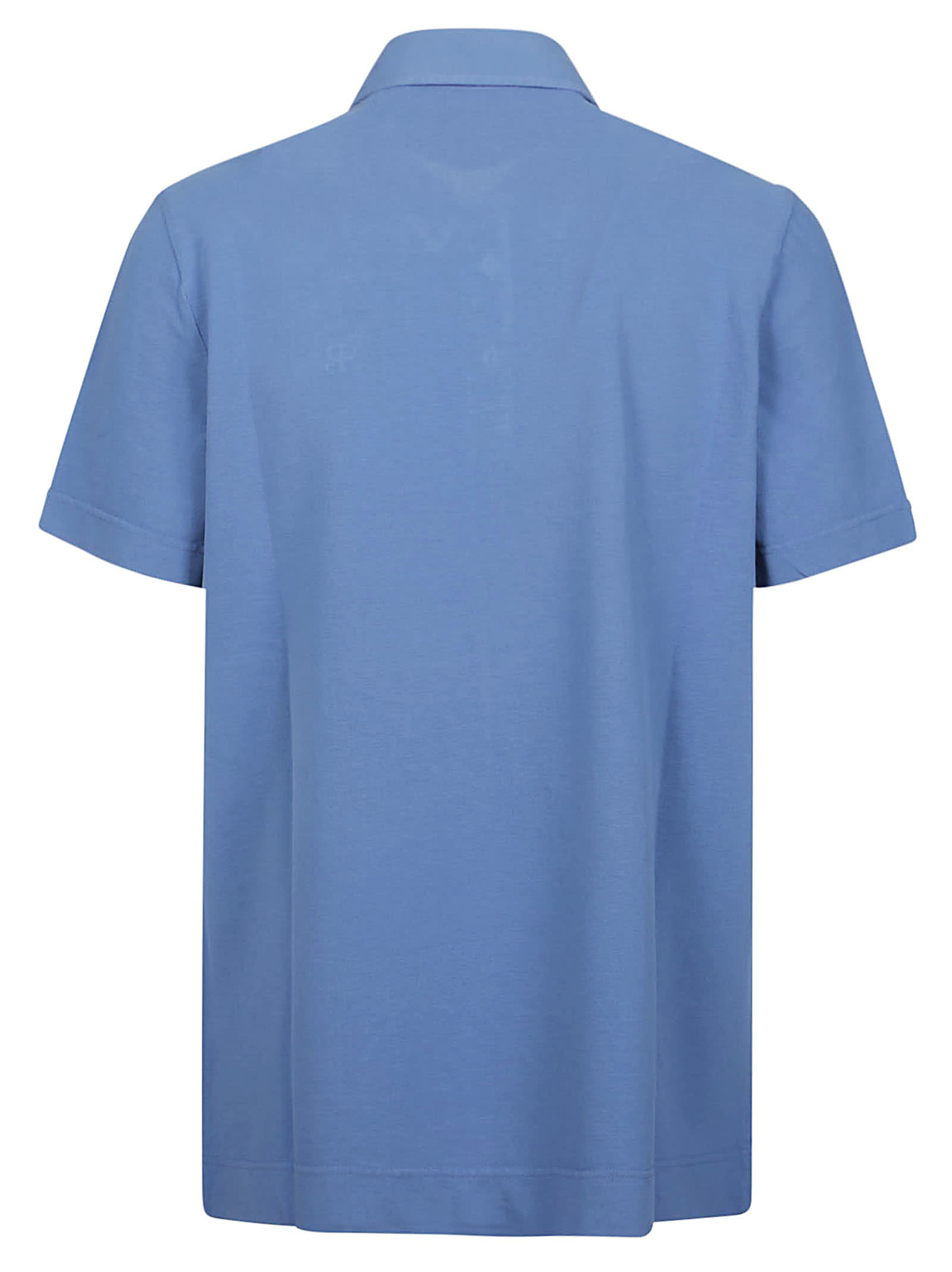 Shop Ballantyne Short Sleeve Polo Shirt In Blue Avio