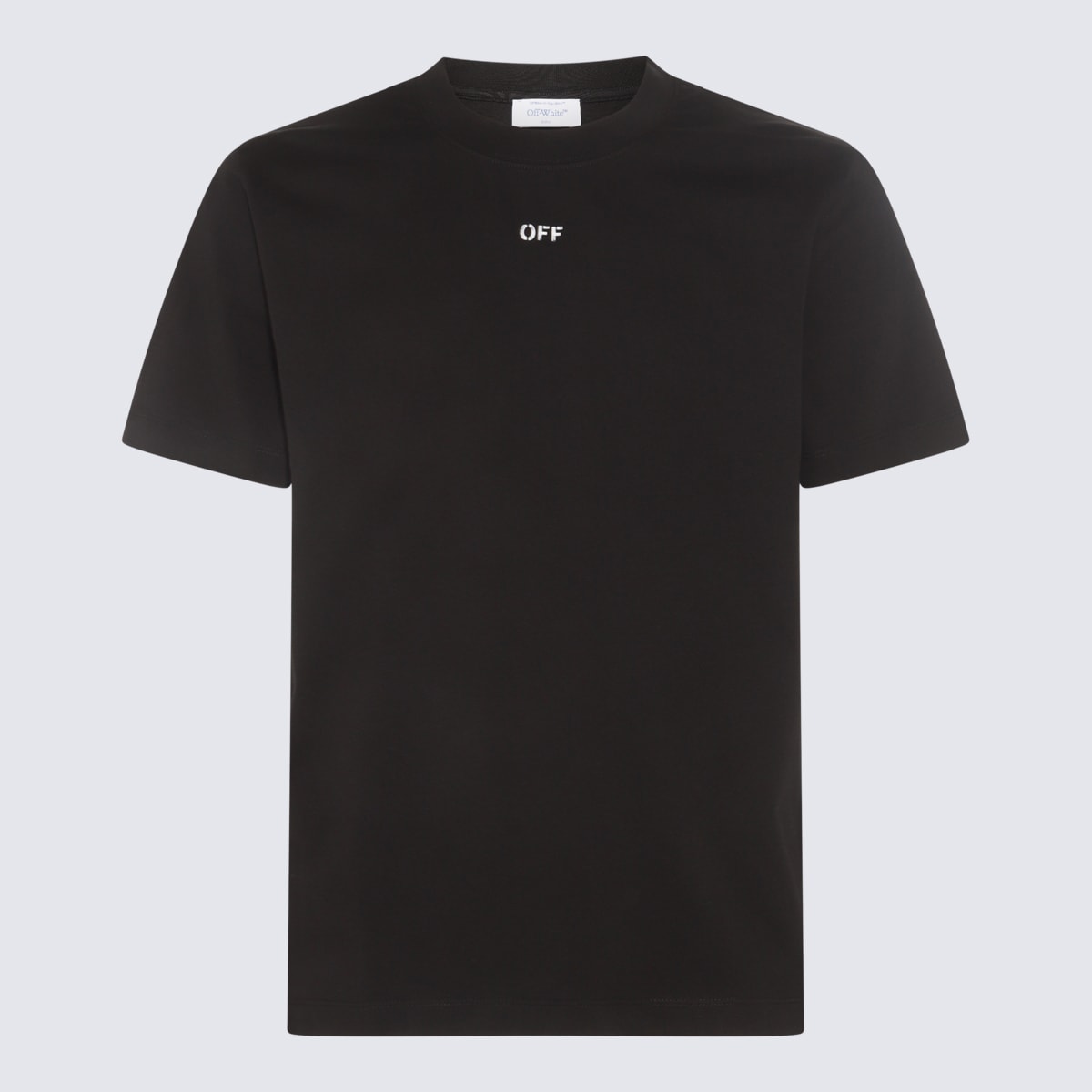 Shop Off-white Black And White Cotton Logo T-shirt