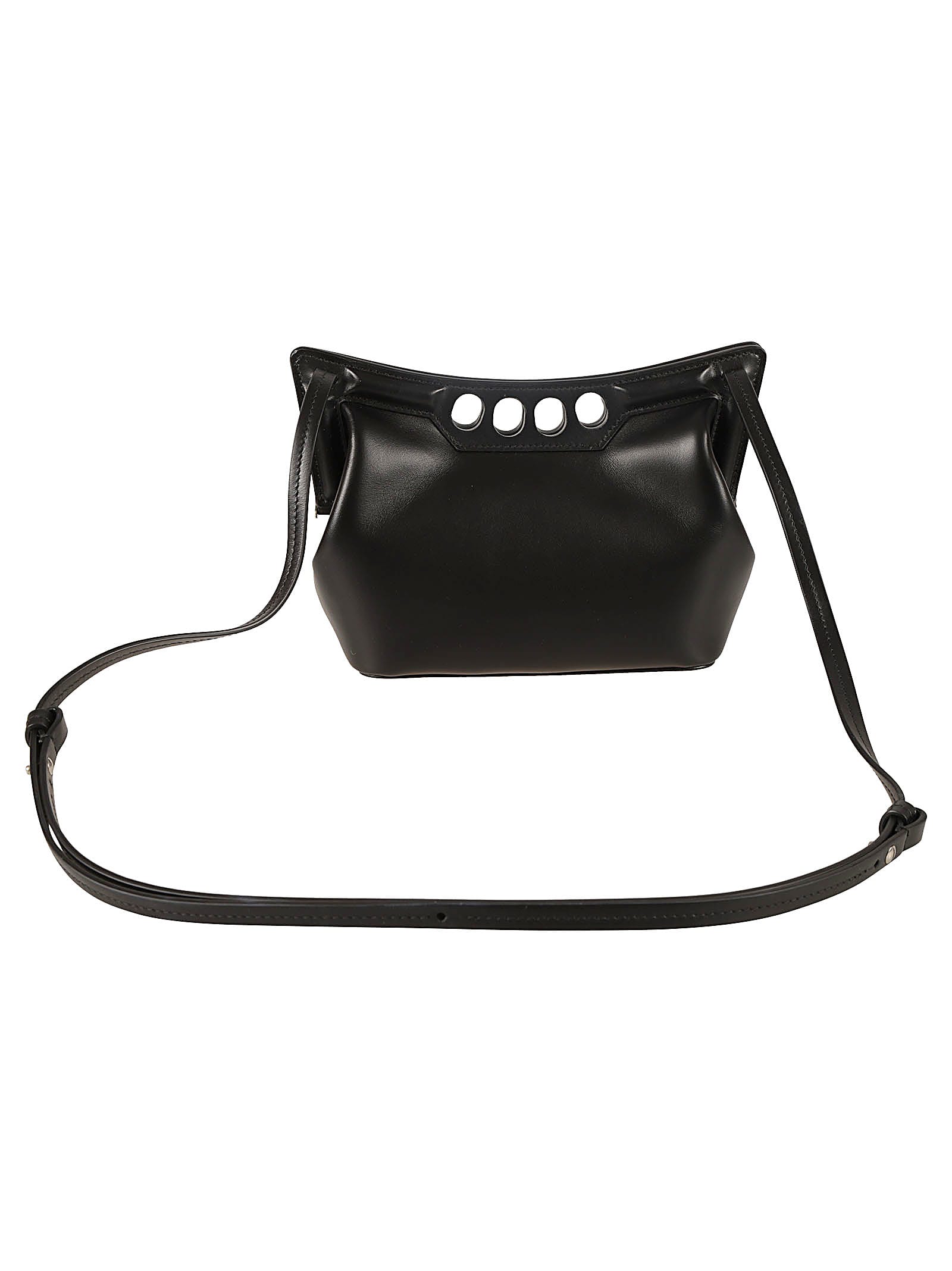 Shop Alexander Mcqueen The Mini Peak Crossbody Bag In Black