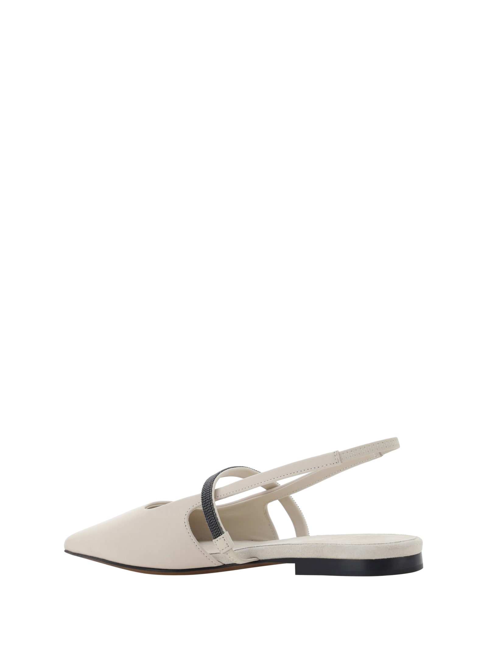 Shop Brunello Cucinelli Ballerinas In Beige