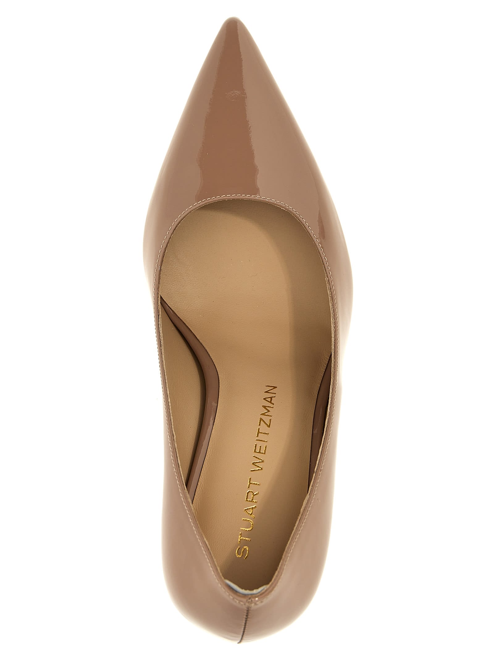Stuart Weitzman Stuart 85mm Leather Pumps In Beige