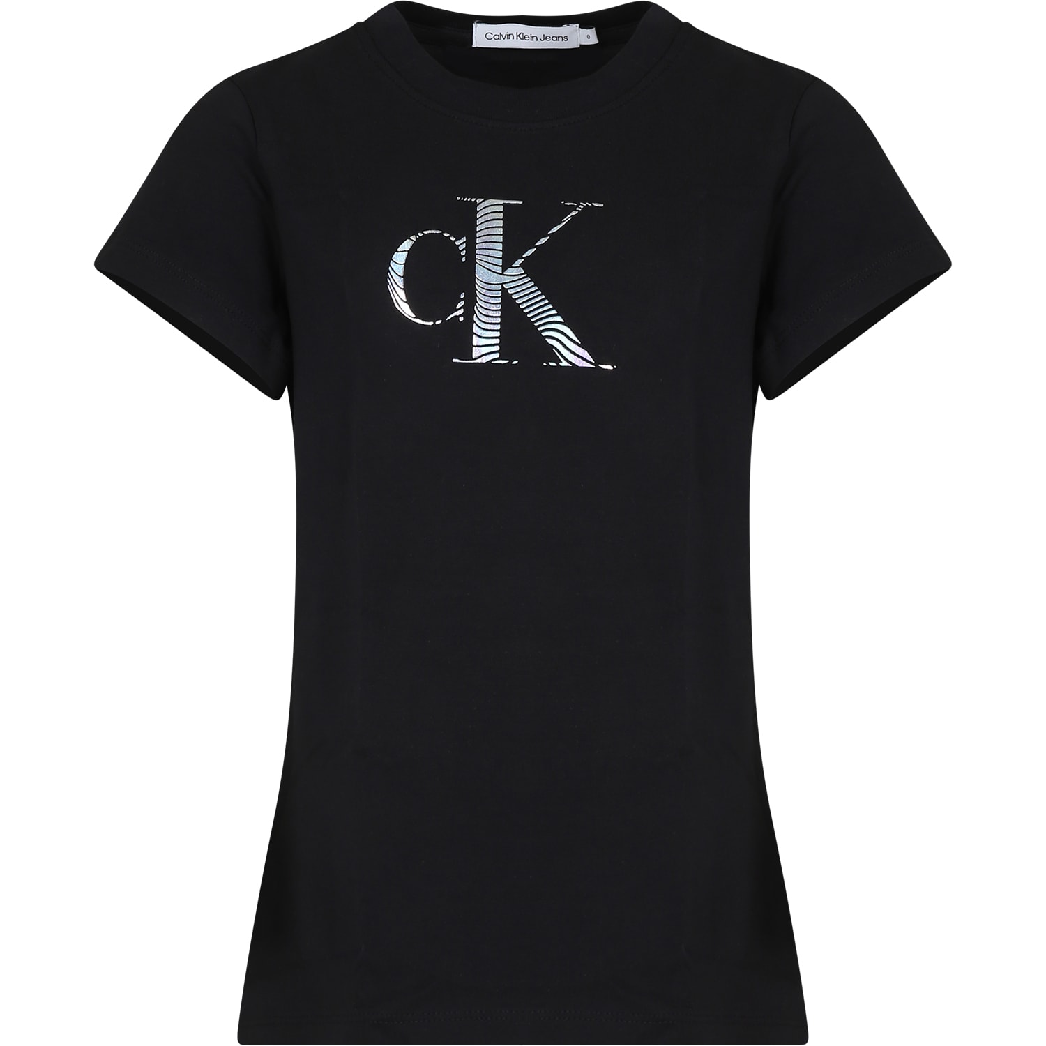 Shop Calvin Klein Black T-shirt For Girl With Logo