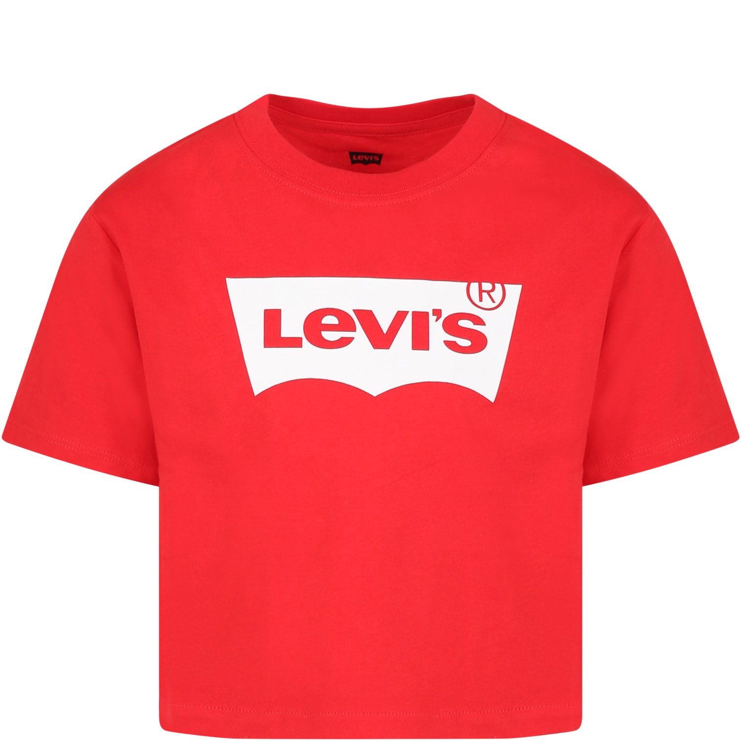 bord rollen periode Levi's Red T-shirt For Girl With White Logo Print | Smart Closet