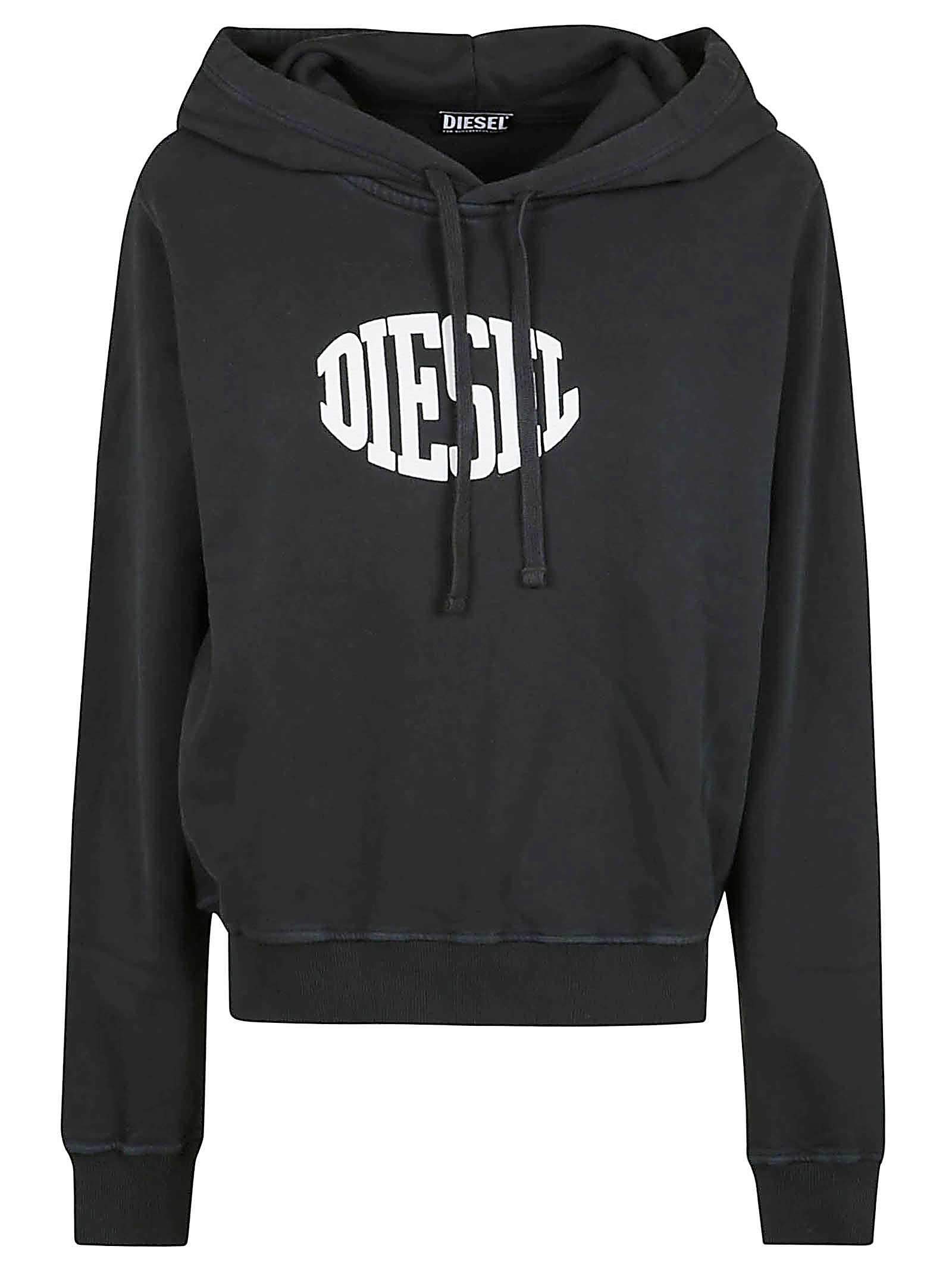 Shop Diesel Logo Print Hooded Sweatshirt In Non Definito