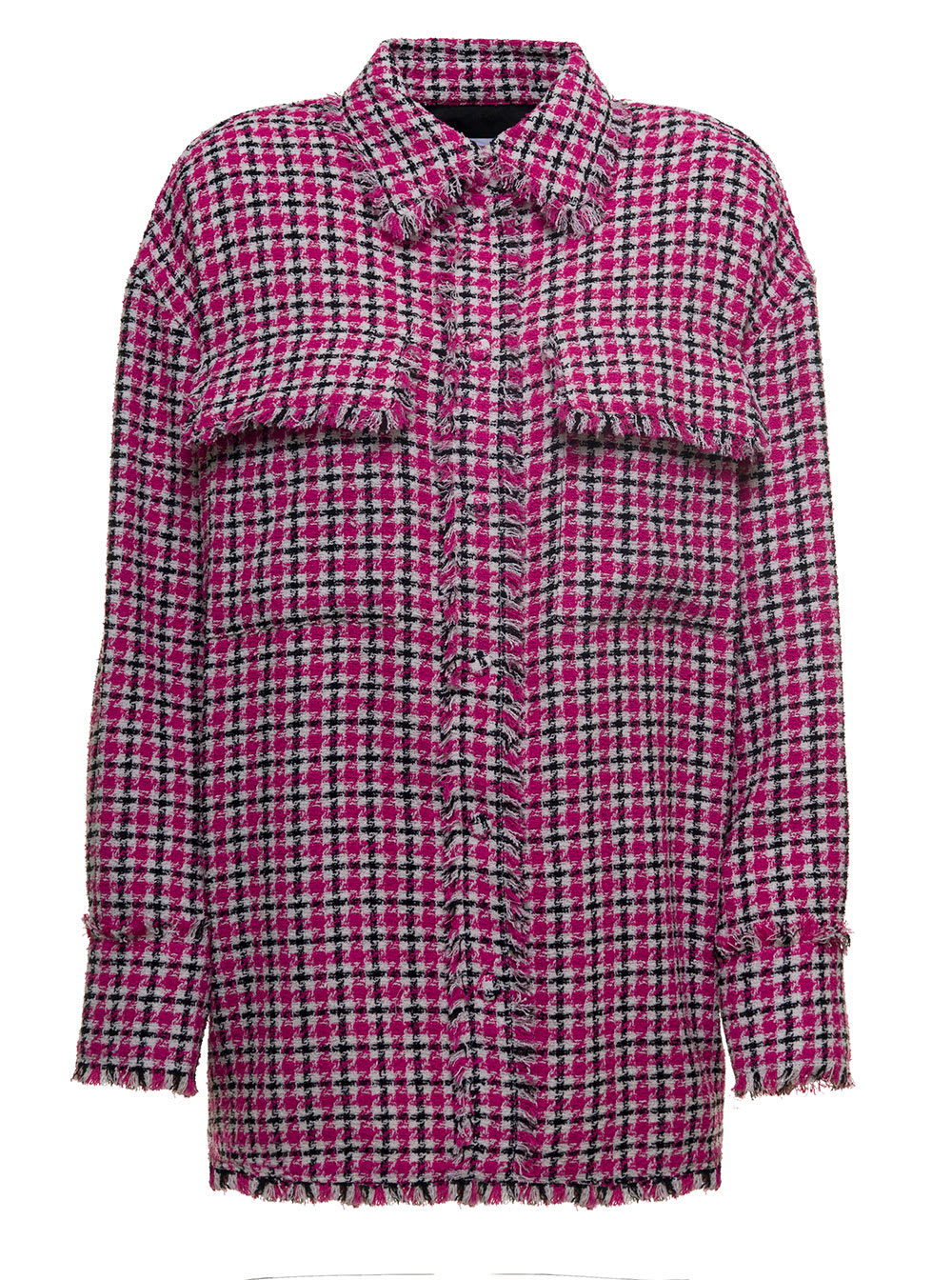 MSGM Oversize Cotton Twill Shirt With Pockets