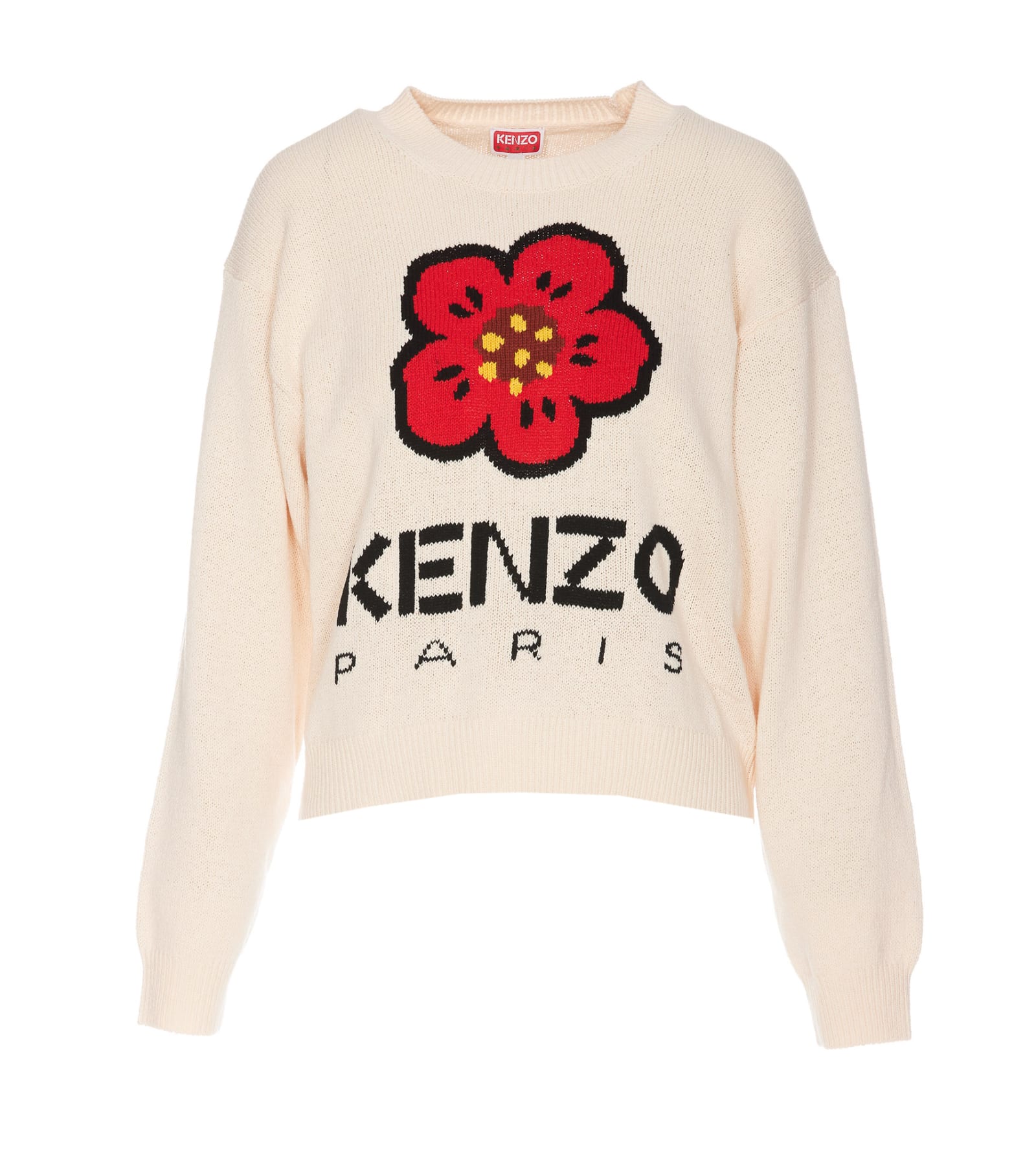 Shop Kenzo Boke Flowers Sweater In Bianco/rosso