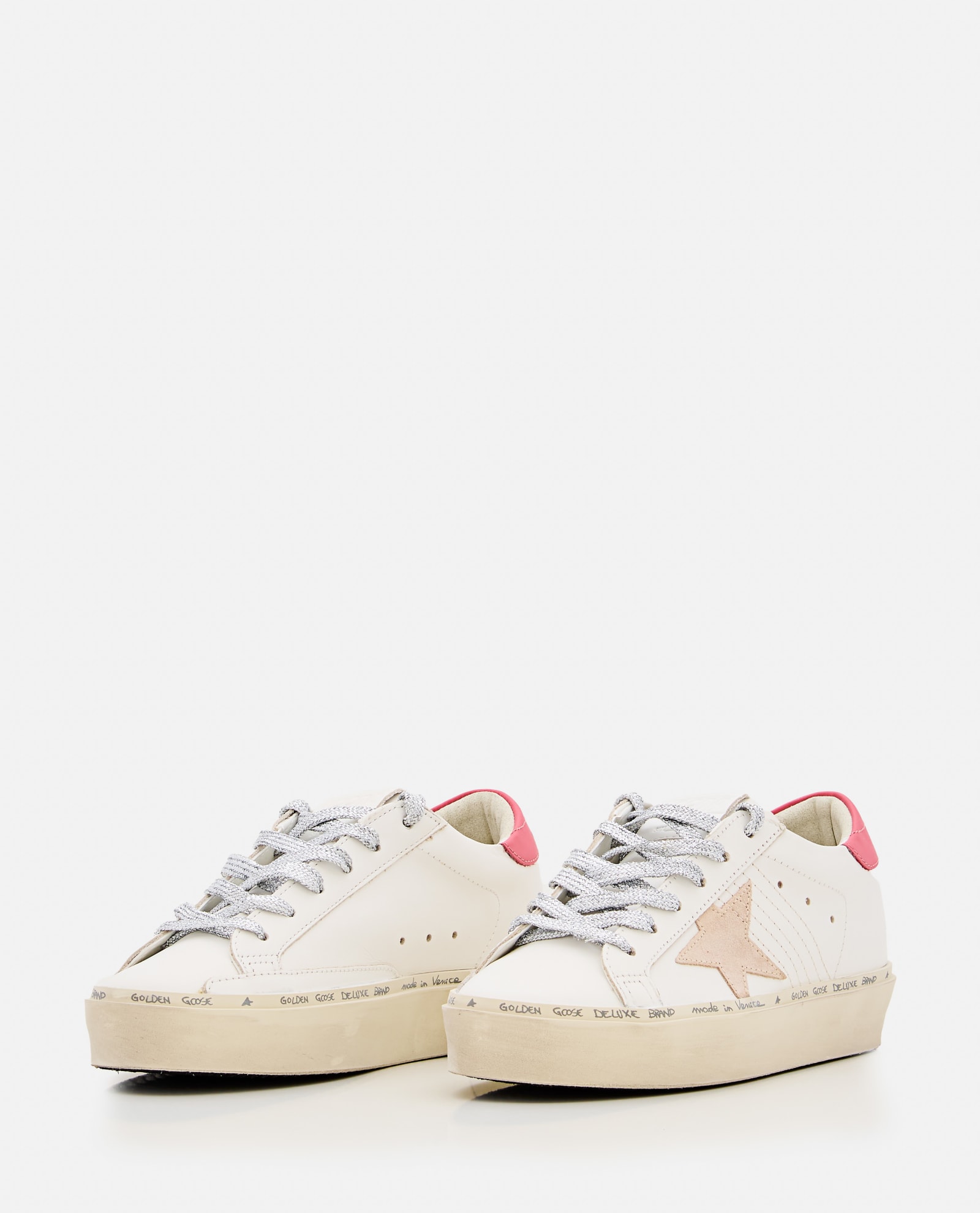 Shop Golden Goose Hi Star Leather Sneakers