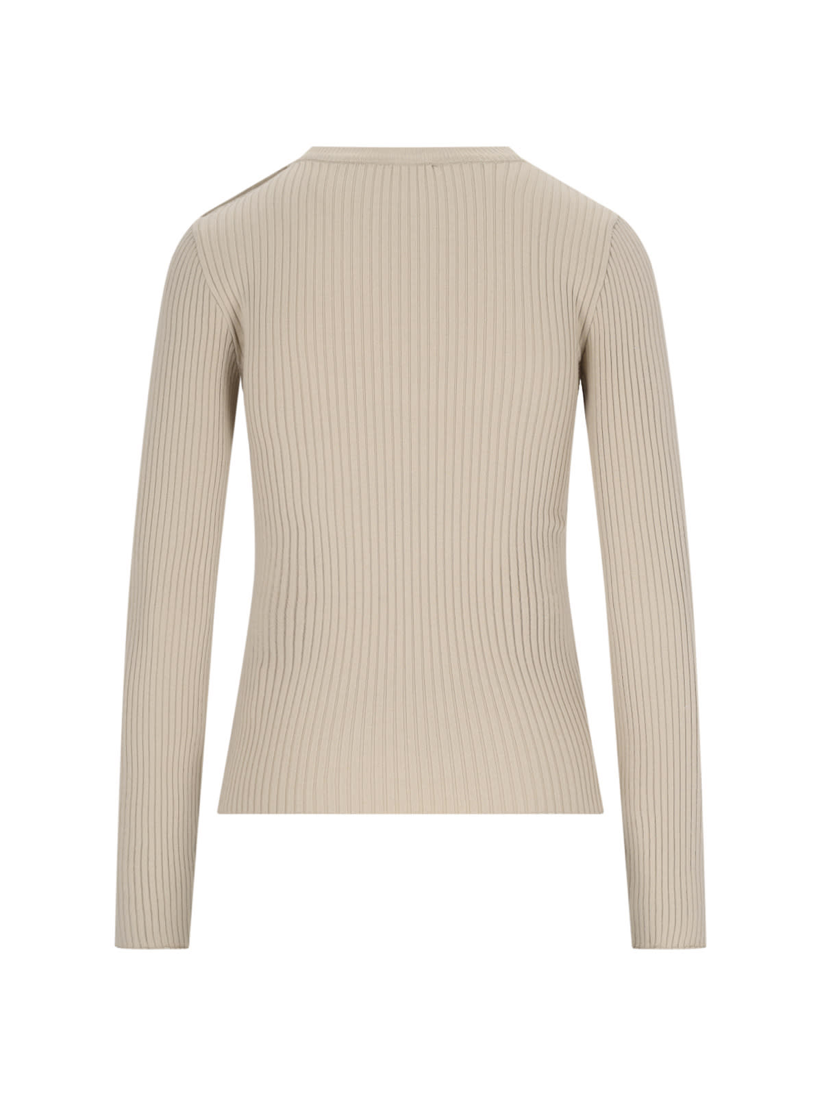 Shop Courrèges Ribbed Sweater In Beige