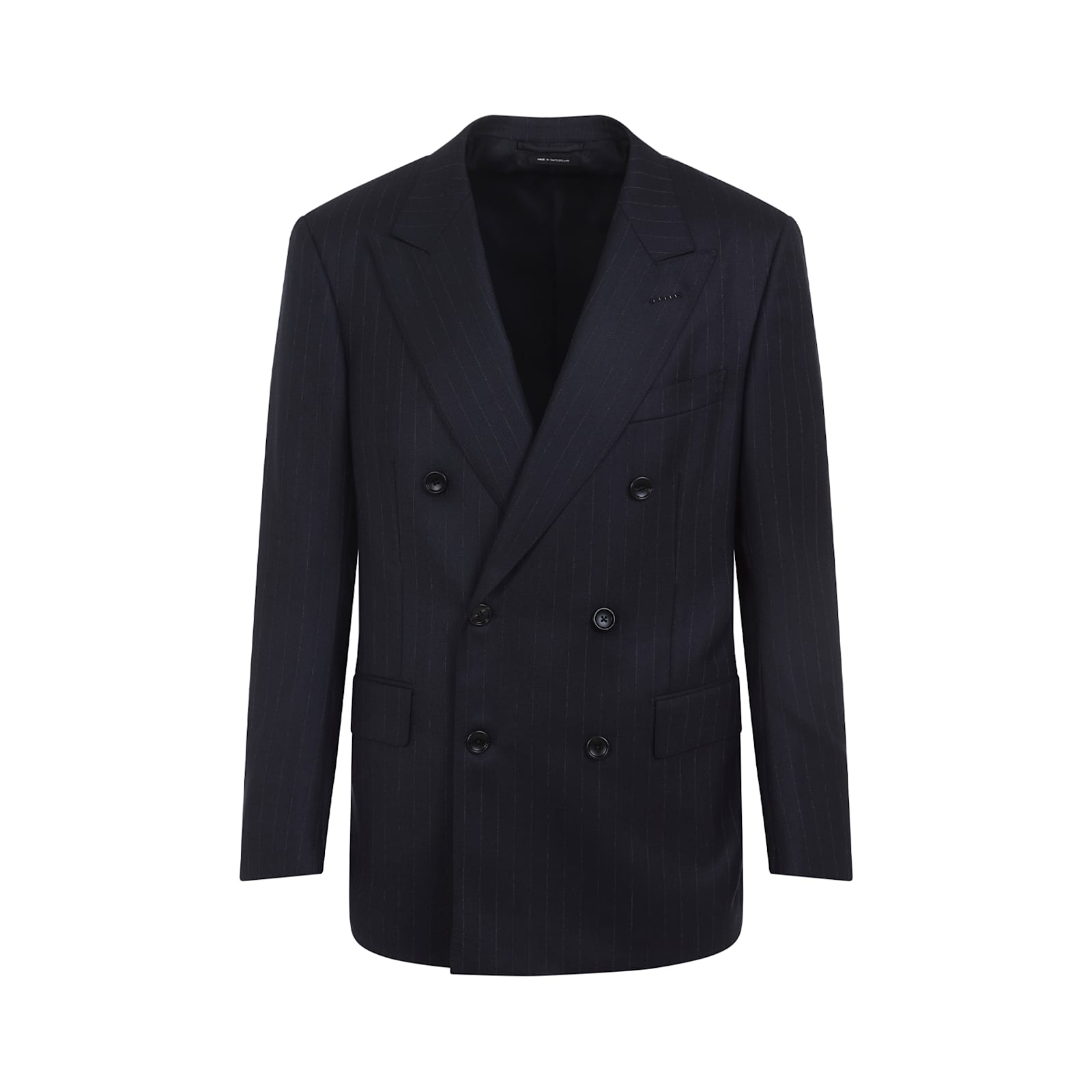 Tom Ford High Twist Double Breasted Wool Jacket Clothing In Blue