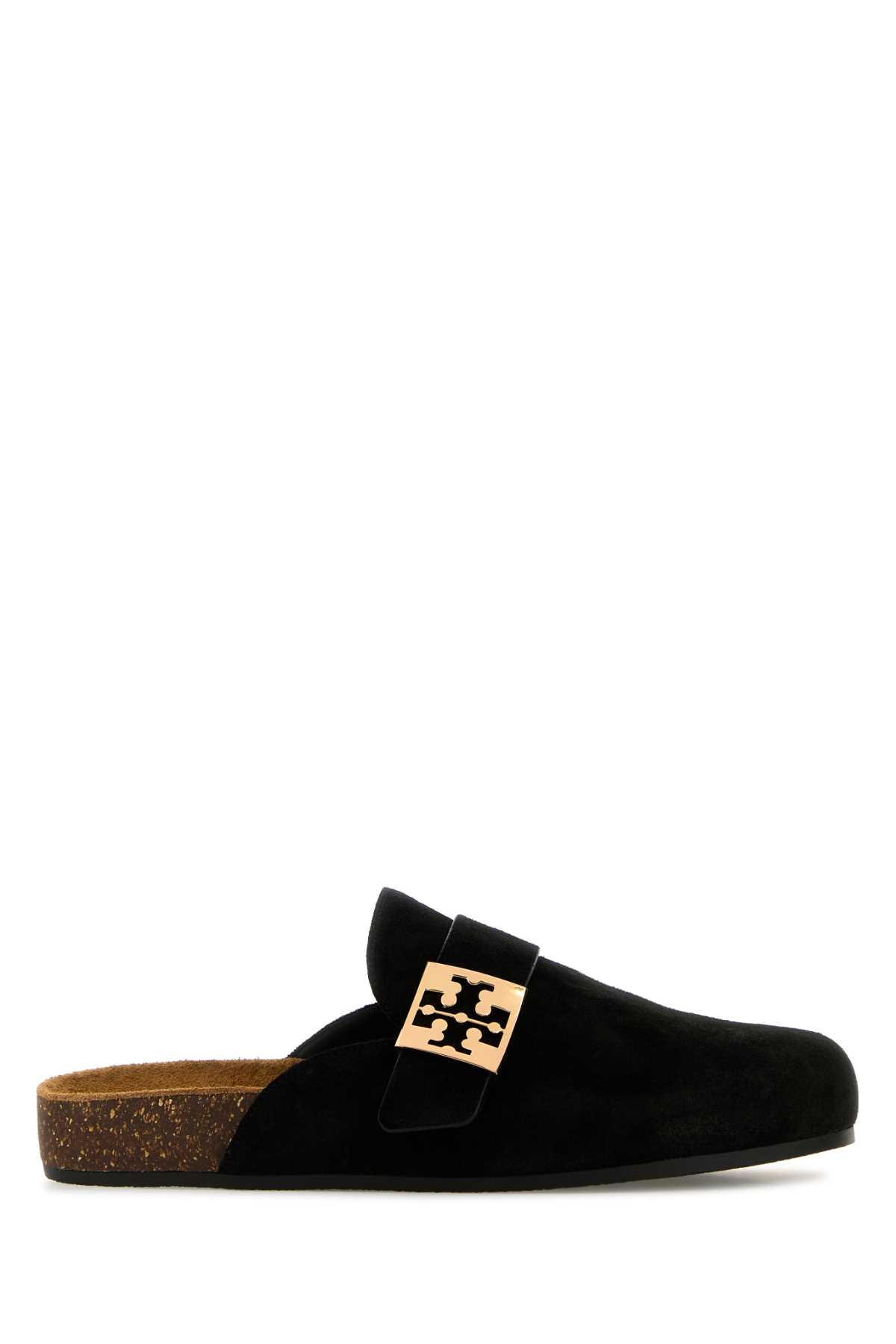 Tory Burch Black Suede Mellow Slippers In Multi