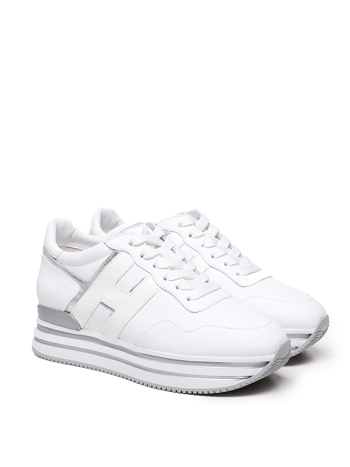 Shop Hogan Midi Platform Sneakers In White