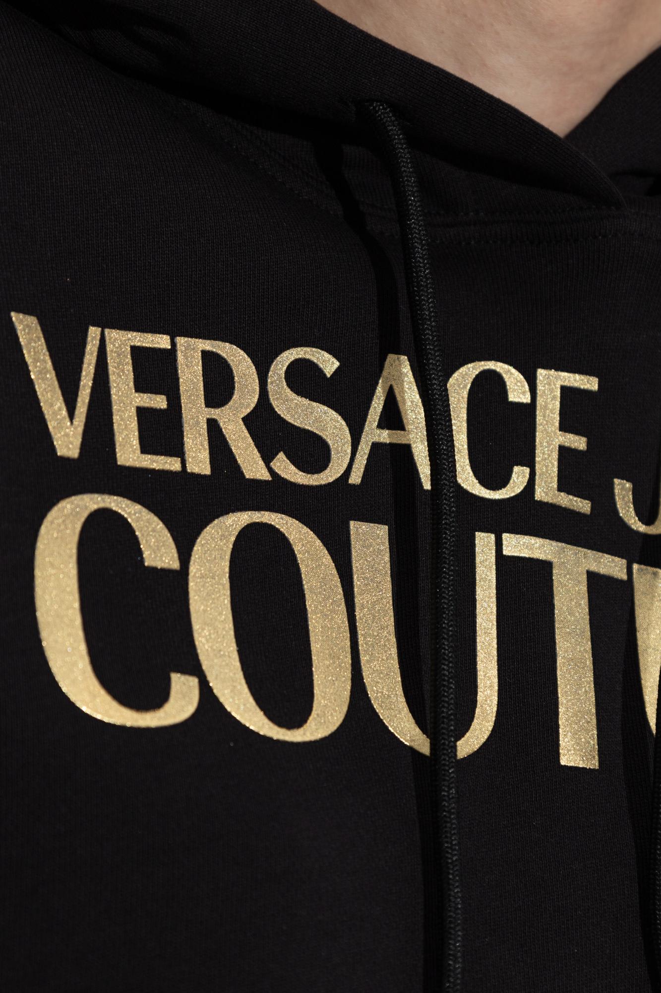 Versace Jeans Couture T-shirt With Printed Logo In Black